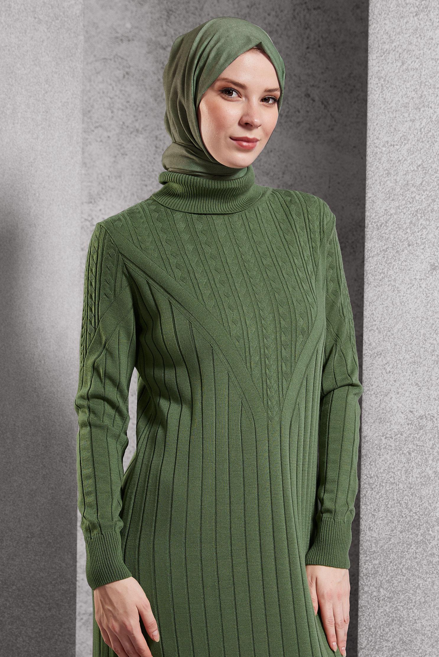 Tesettür giyim YEŞİL ALVİNA SOFT ŞAL 8501
