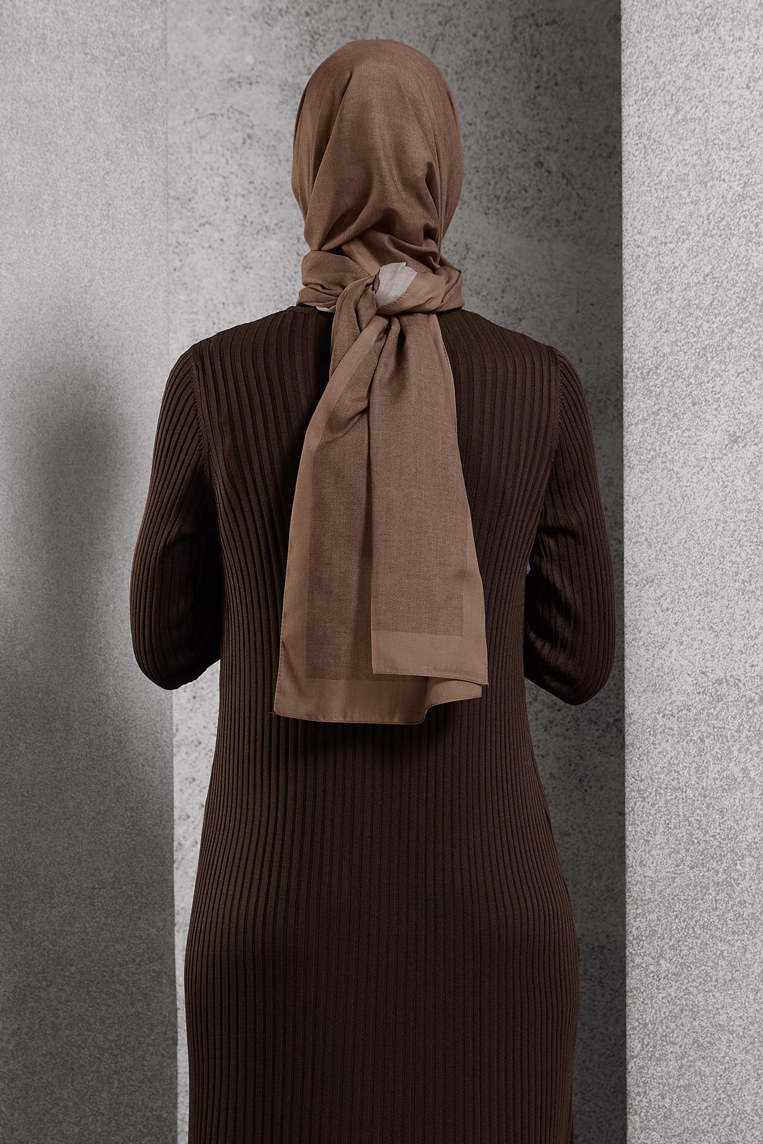 Tesettür giyim VİZON ALVİNA SOFT ŞAL 8501