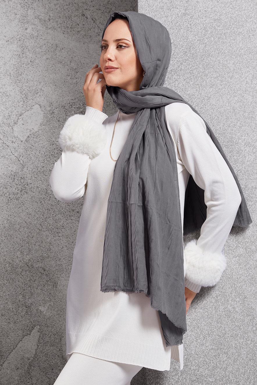 Vêtements hijab GRIS CHÂLE ALVINA 8502
