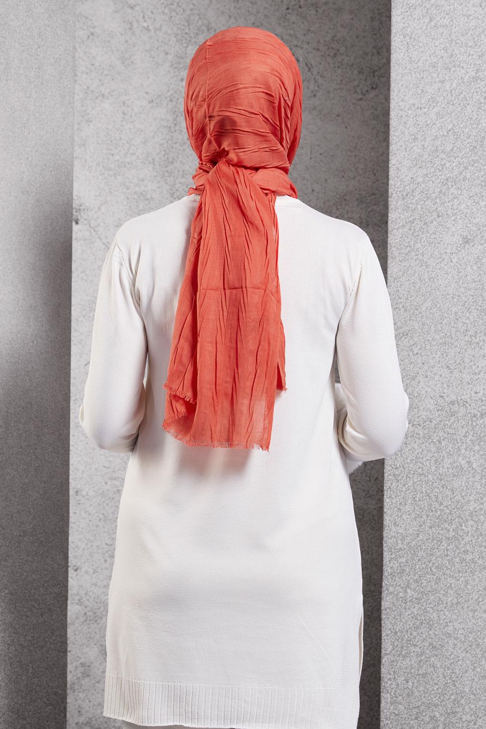 Tesettür giyim TURUNCU ALVİNA ŞAL 8502