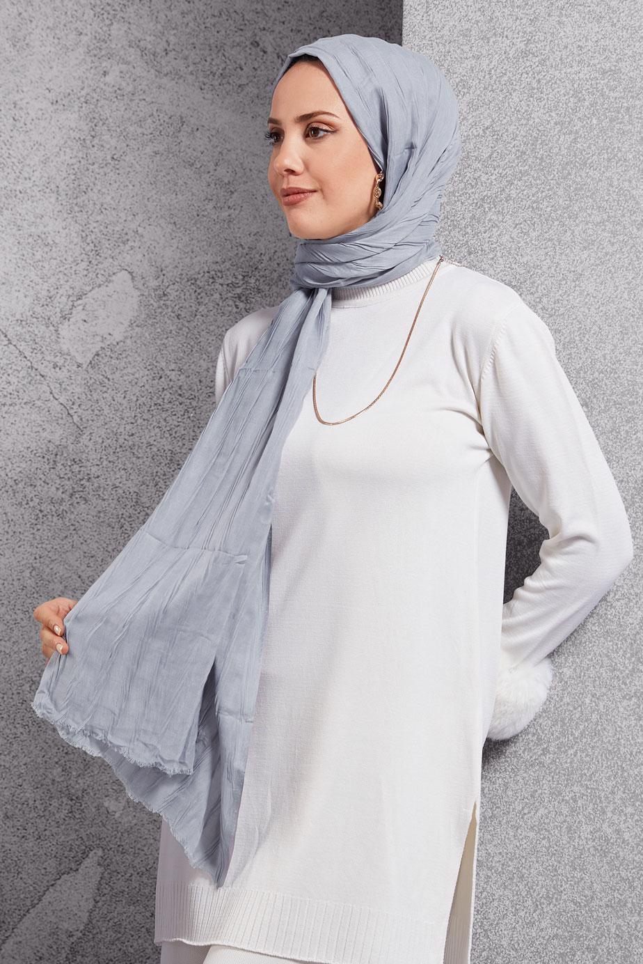 Vêtements hijab ARGENT CHÂLE ALVINA 8502