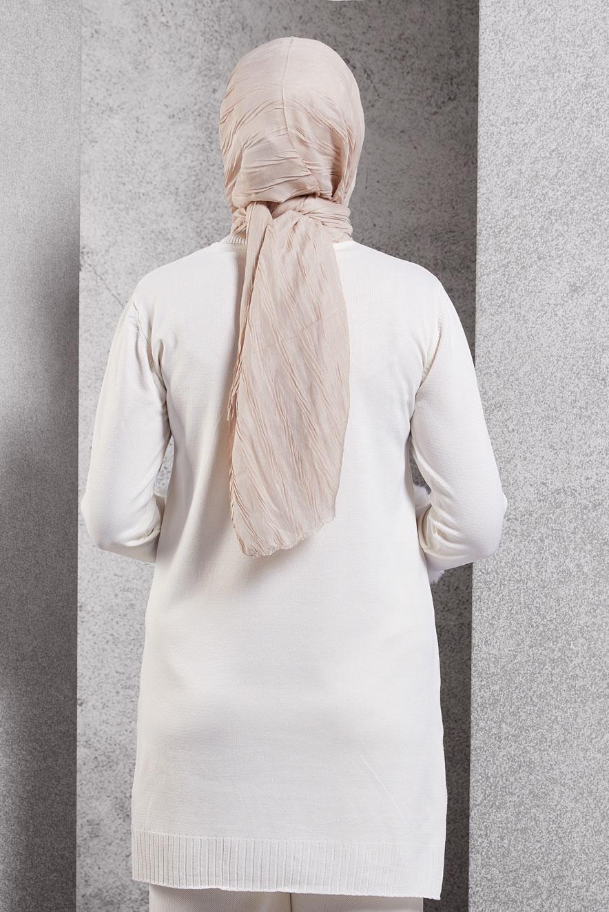 Tesettür giyim BEJ ALVİNA ŞAL 8502
