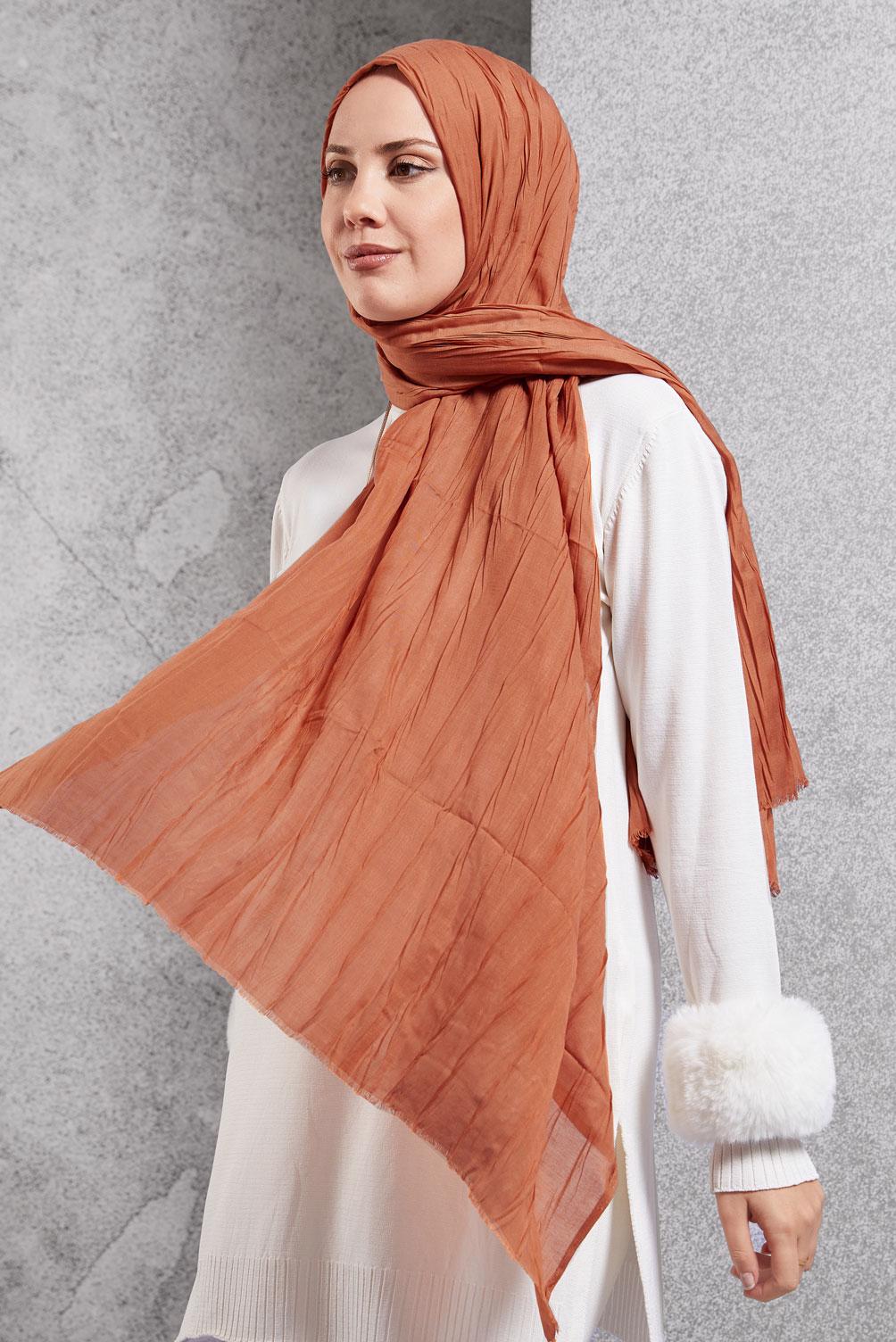 Vêtements hijab ORANGE CHÂLE ALVINA 8502