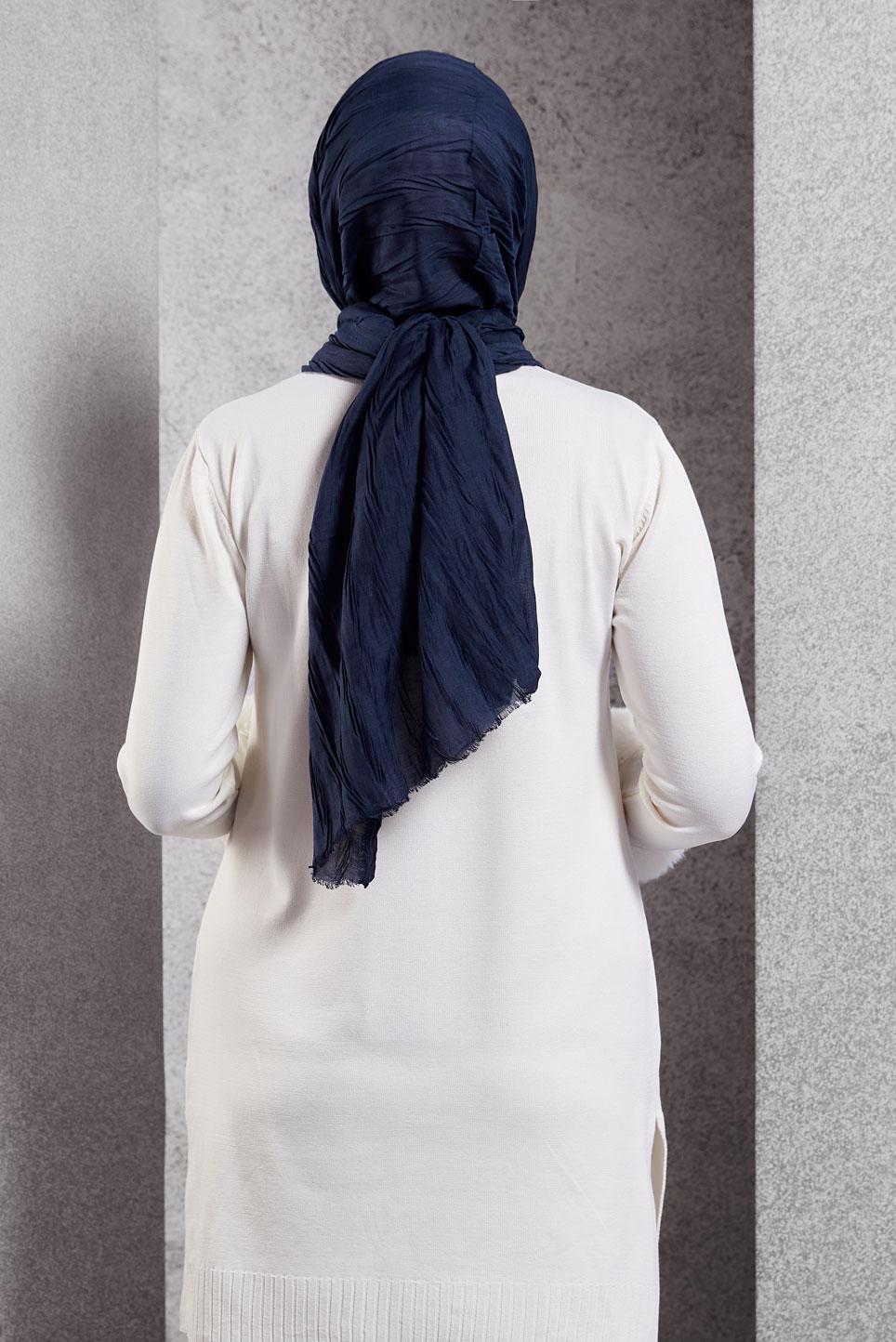 Tesettür giyim LACİVERT ALVİNA ŞAL 8502