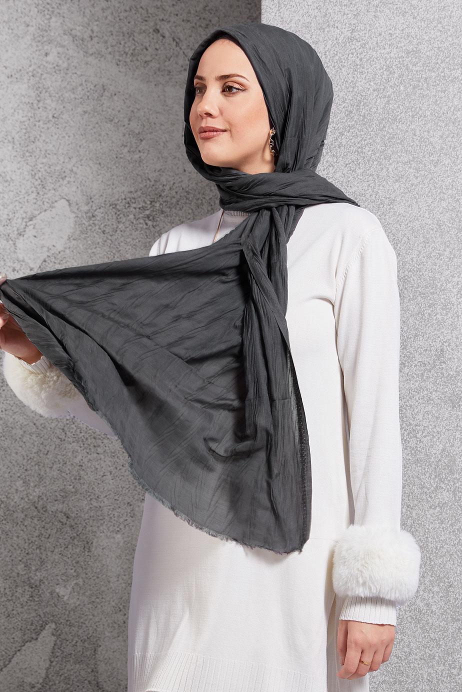 Tesettür giyim GRİ ALVİNA ŞAL 8502