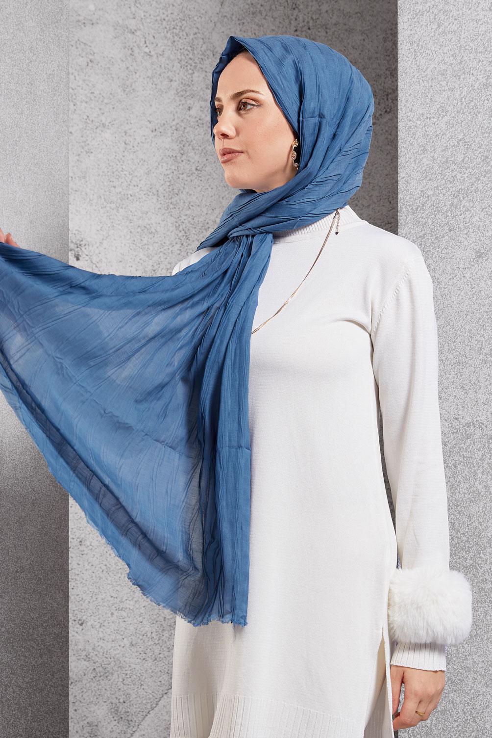 Tesettür giyim LACİVERT ALVİNA ŞAL 8502