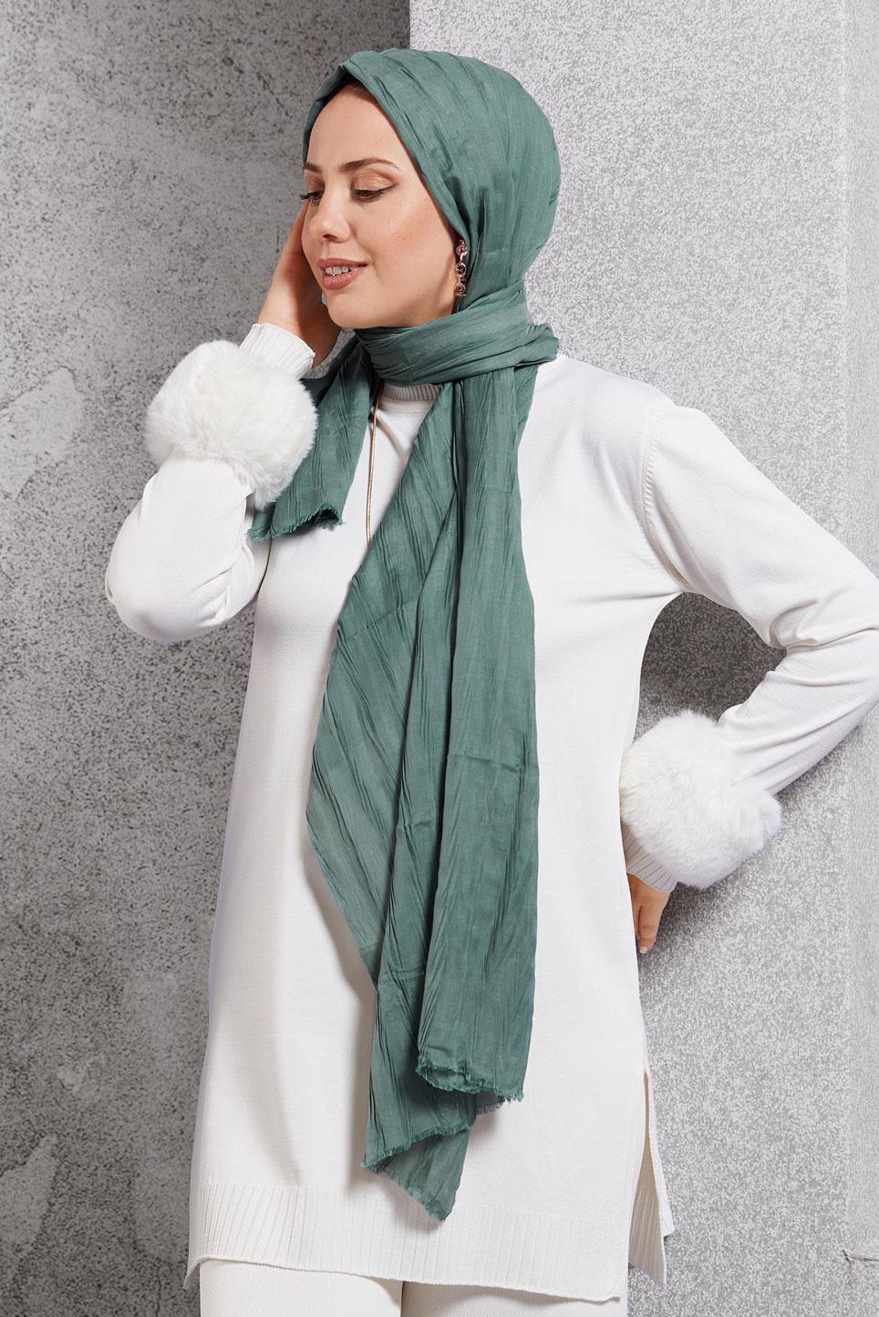 Vêtements hijab VERT CHÂLE ALVINA 8502