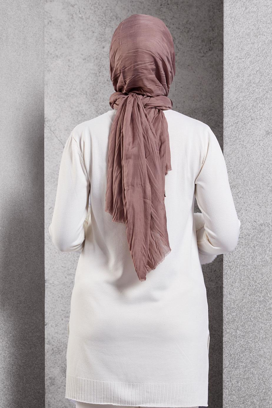 Tesettür giyim VİZON ALVİNA ŞAL 8502