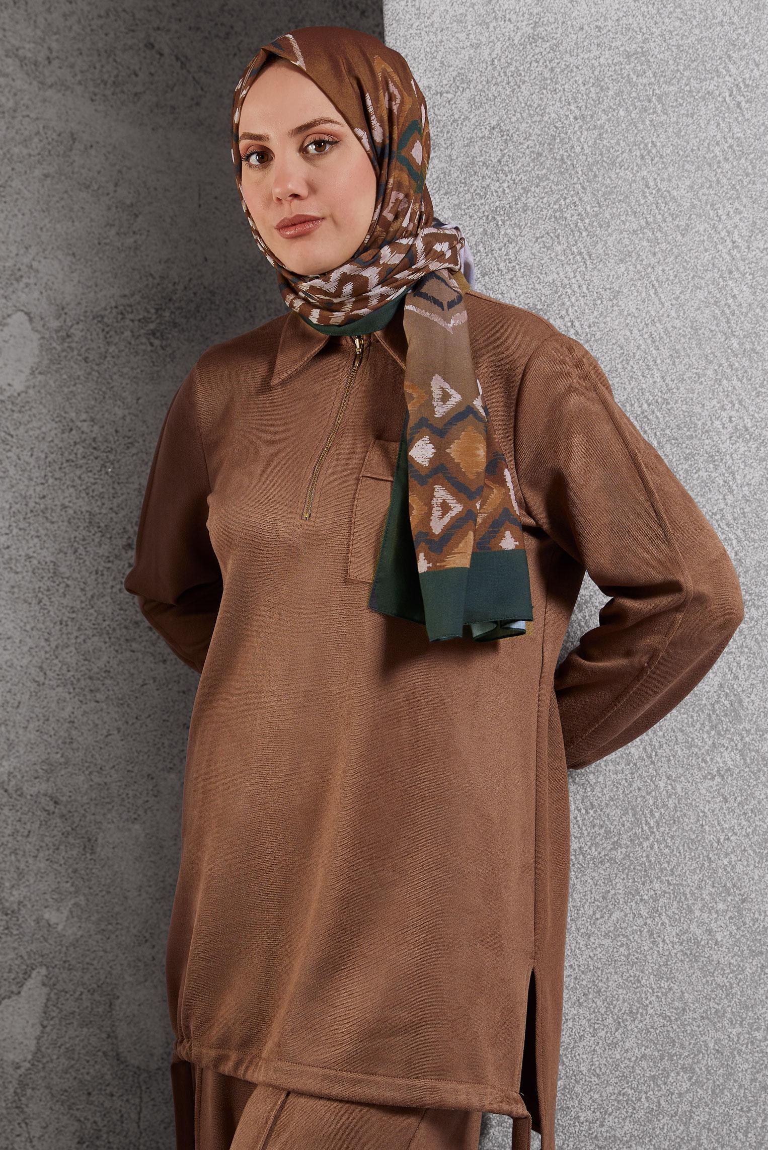 Tesettür giyim MOR ALVİNA DESENLİ ŞAL 8503