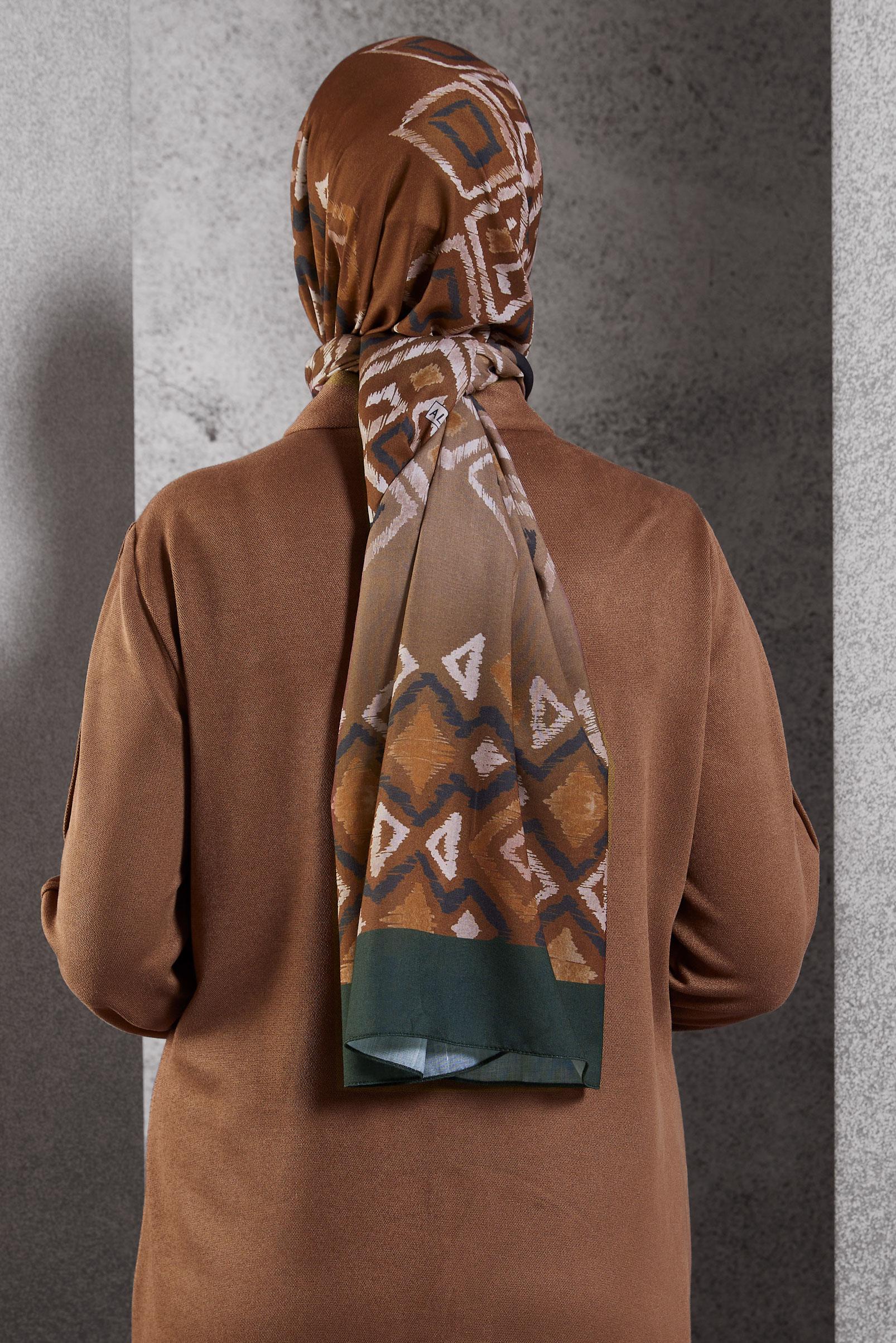 Tesettür giyim MOR ALVİNA DESENLİ ŞAL 8503