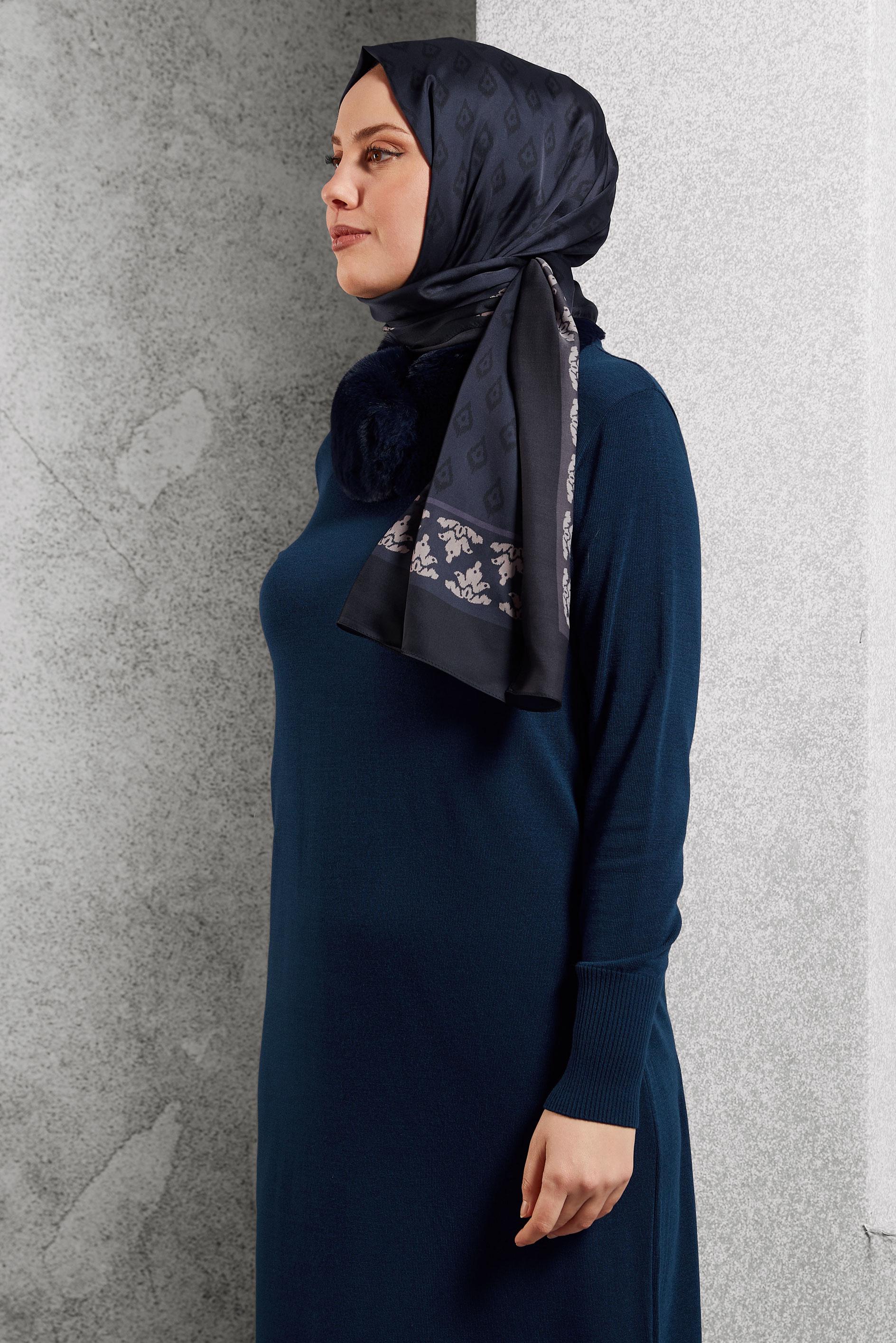 Tesettür giyim MOR ALVİNA DESENLİ ŞAL 8511