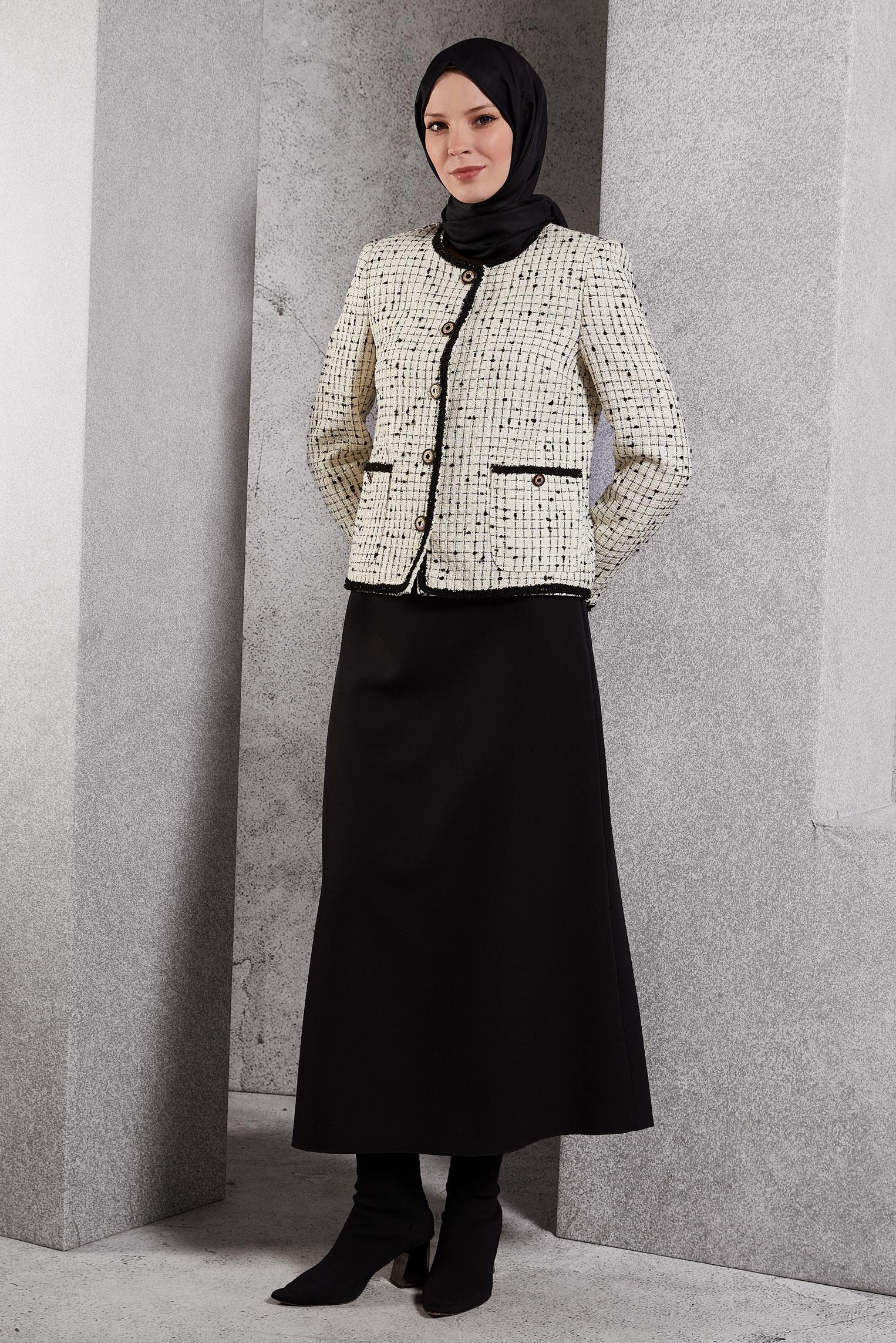 Vêtements hijab BEIGE COSTUME À JUPE EN TWEED 30500