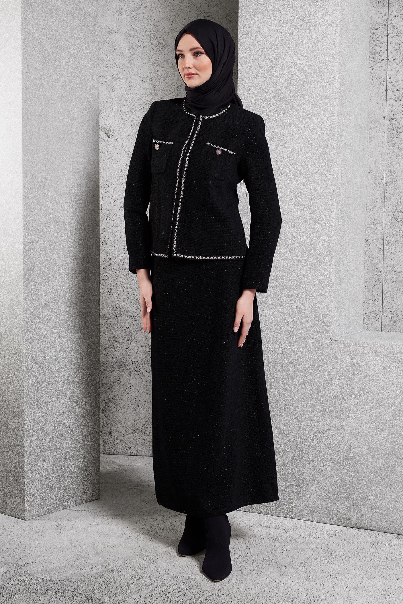 Vêtements hijab NOIR COSTUME À JUPE 30501