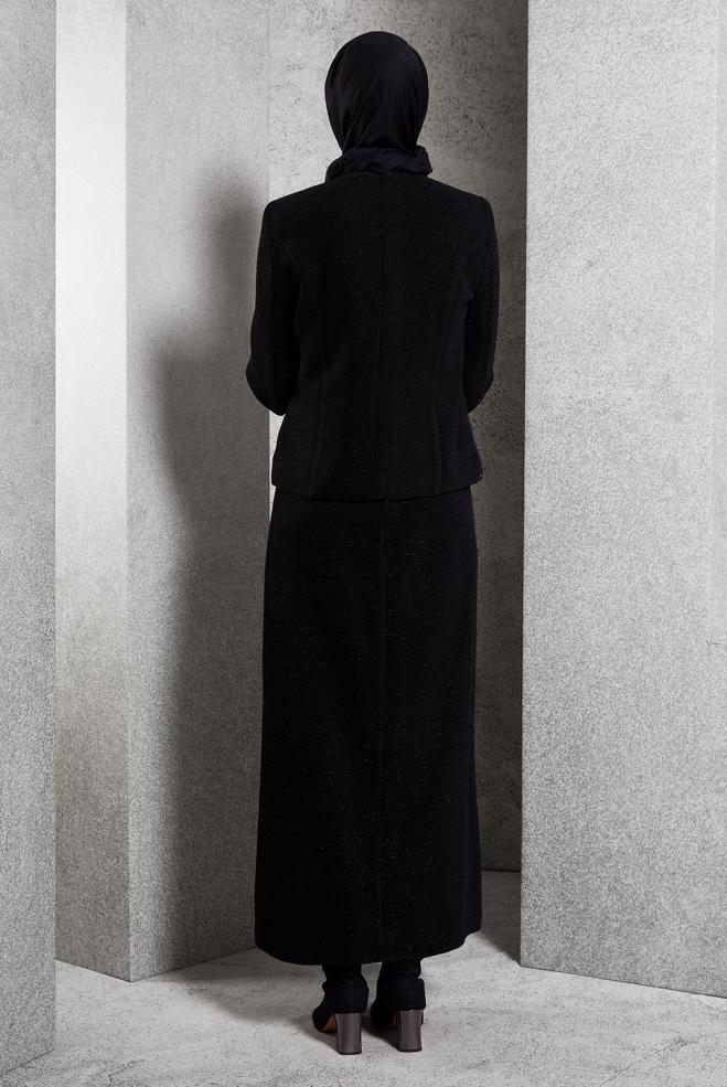 Vêtements hijab NOIR COSTUME À JUPE 30501 - ALVİNA