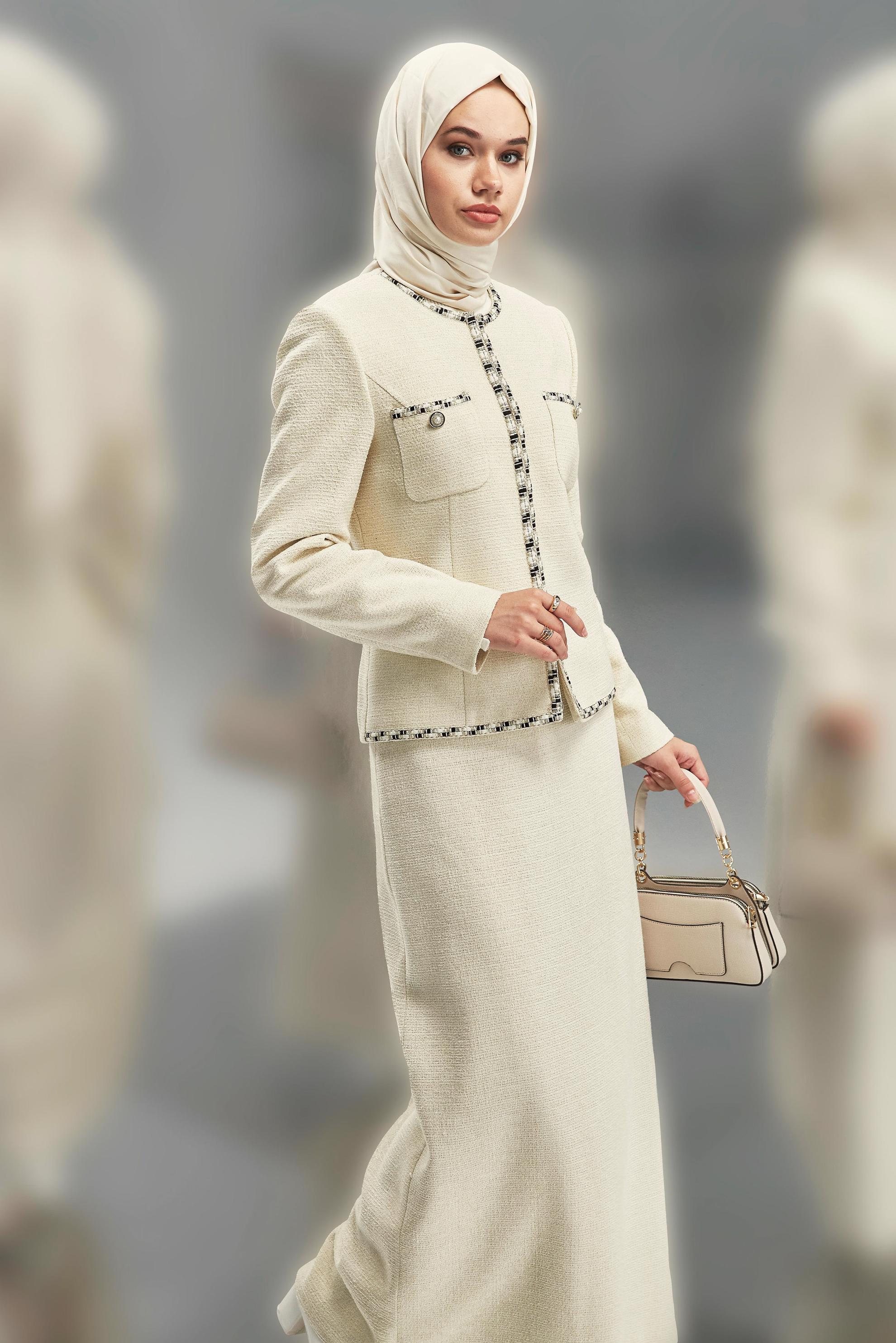 Hijab clothing ECRU SKIRTED SUIT 30501