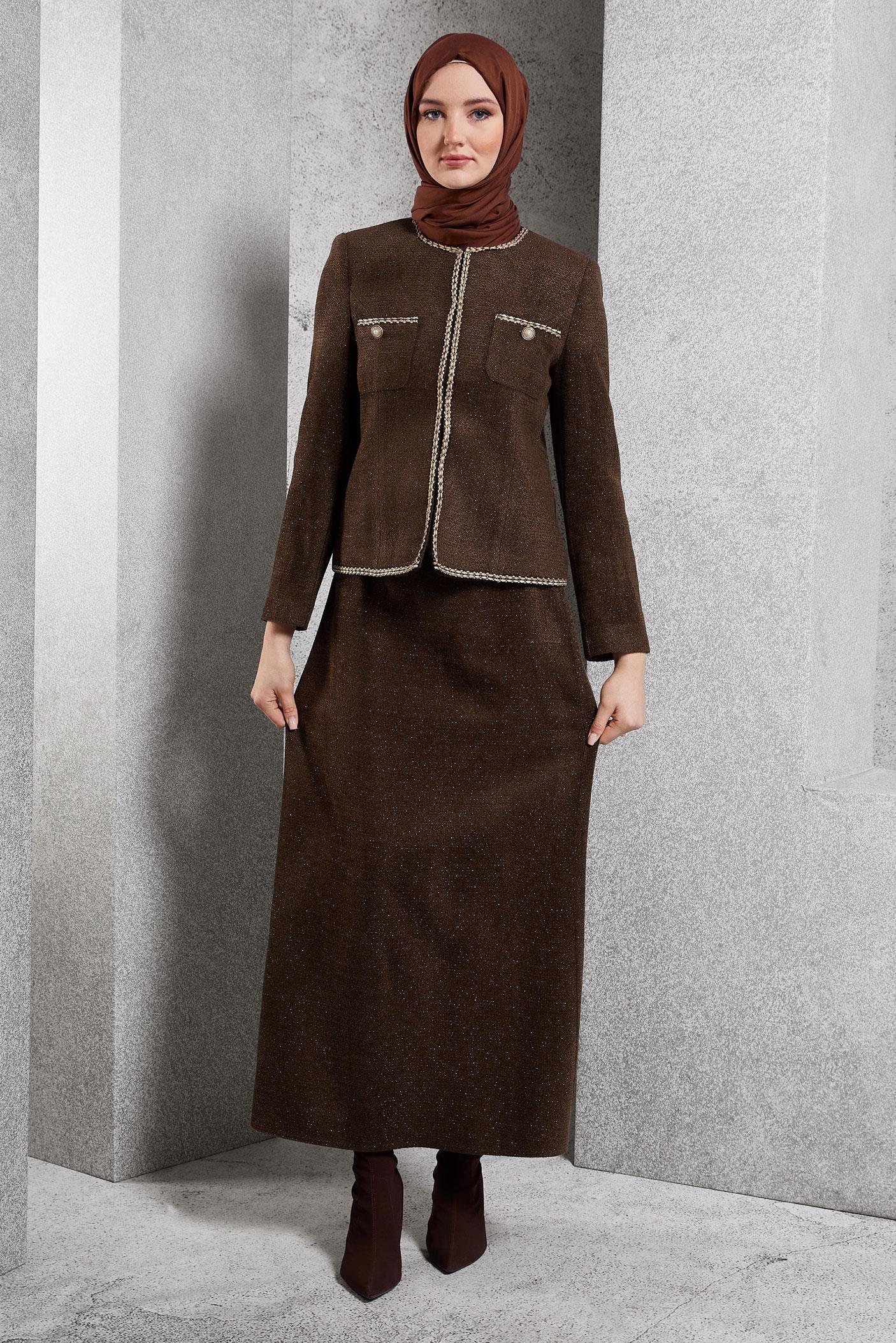 Vêtements hijab BRUN COSTUME À JUPE 30501