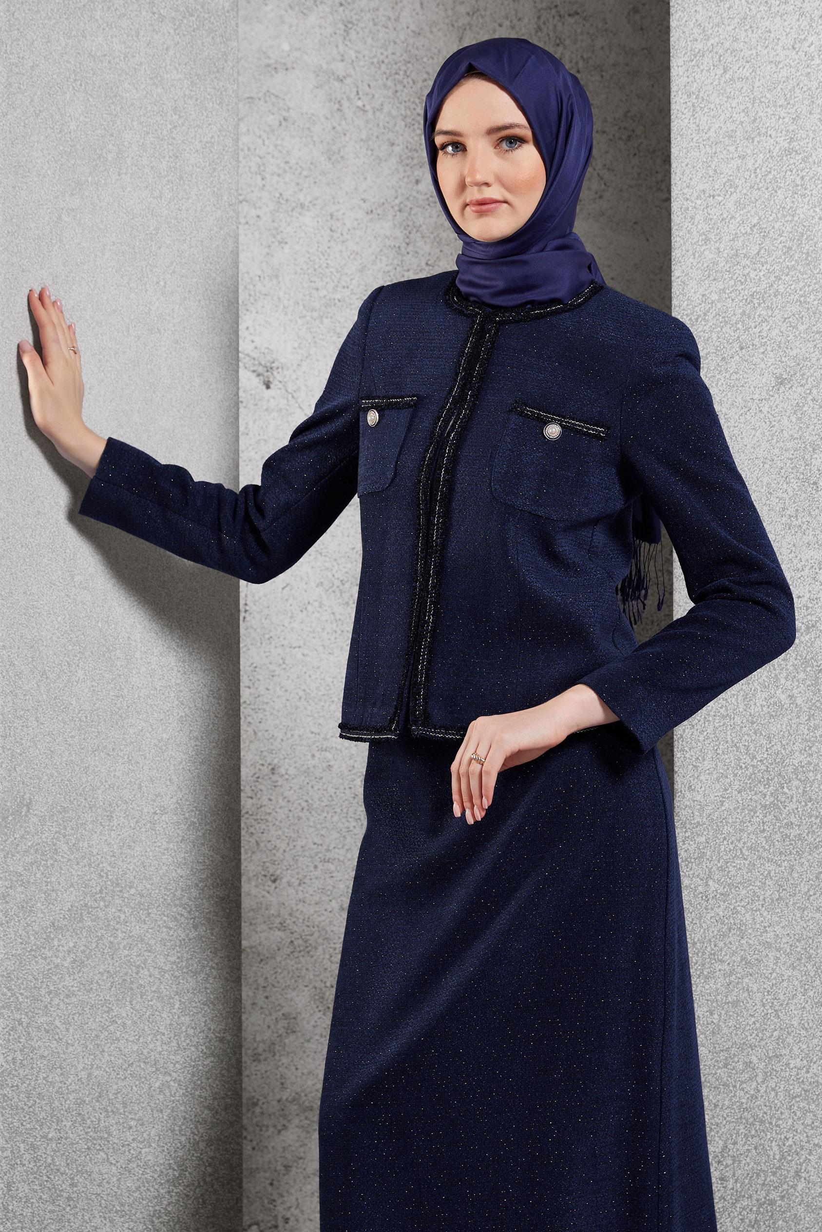Vêtements hijab BLEU MARINE COSTUME À JUPE 30501