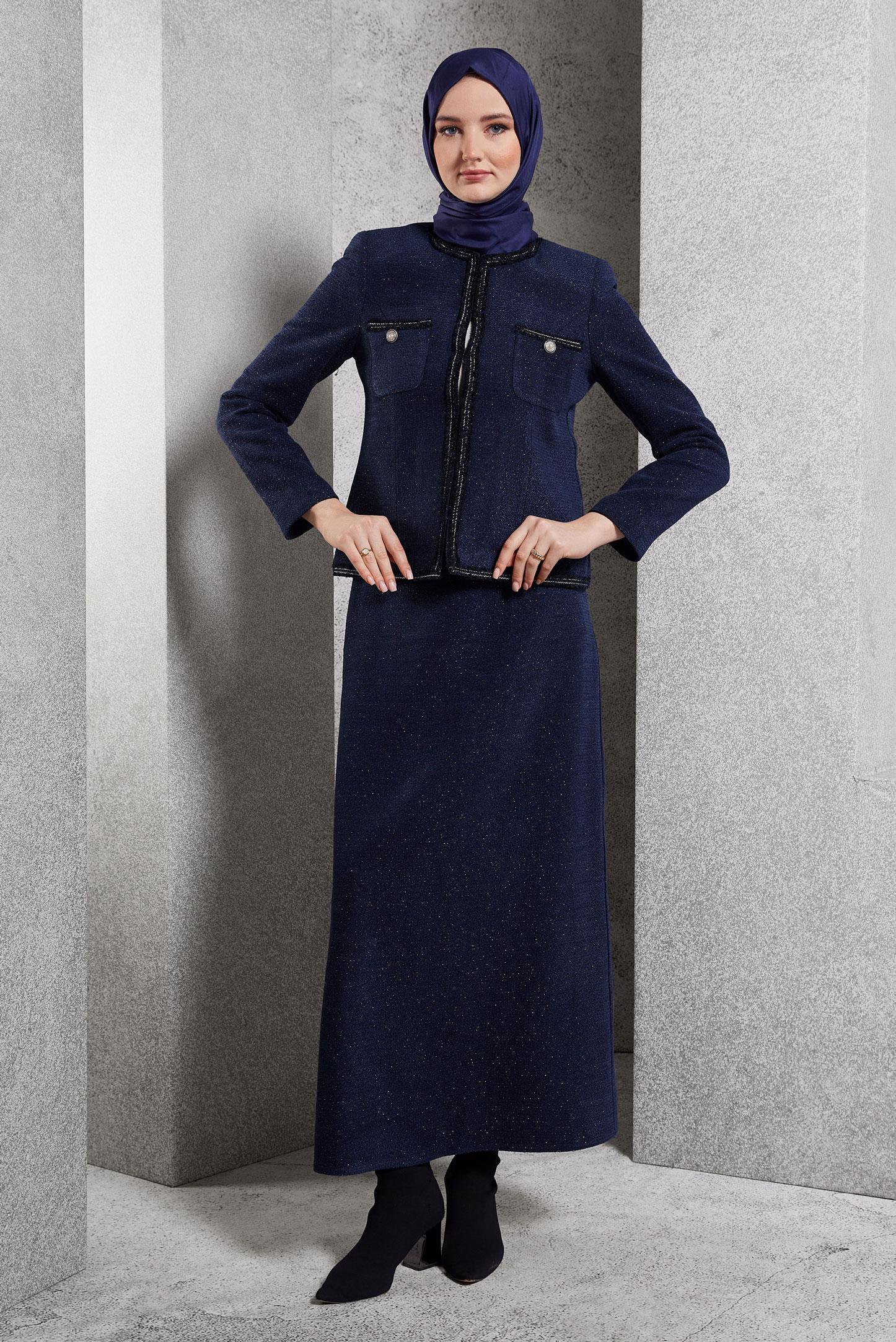 Vêtements hijab BLEU MARINE COSTUME À JUPE 30501