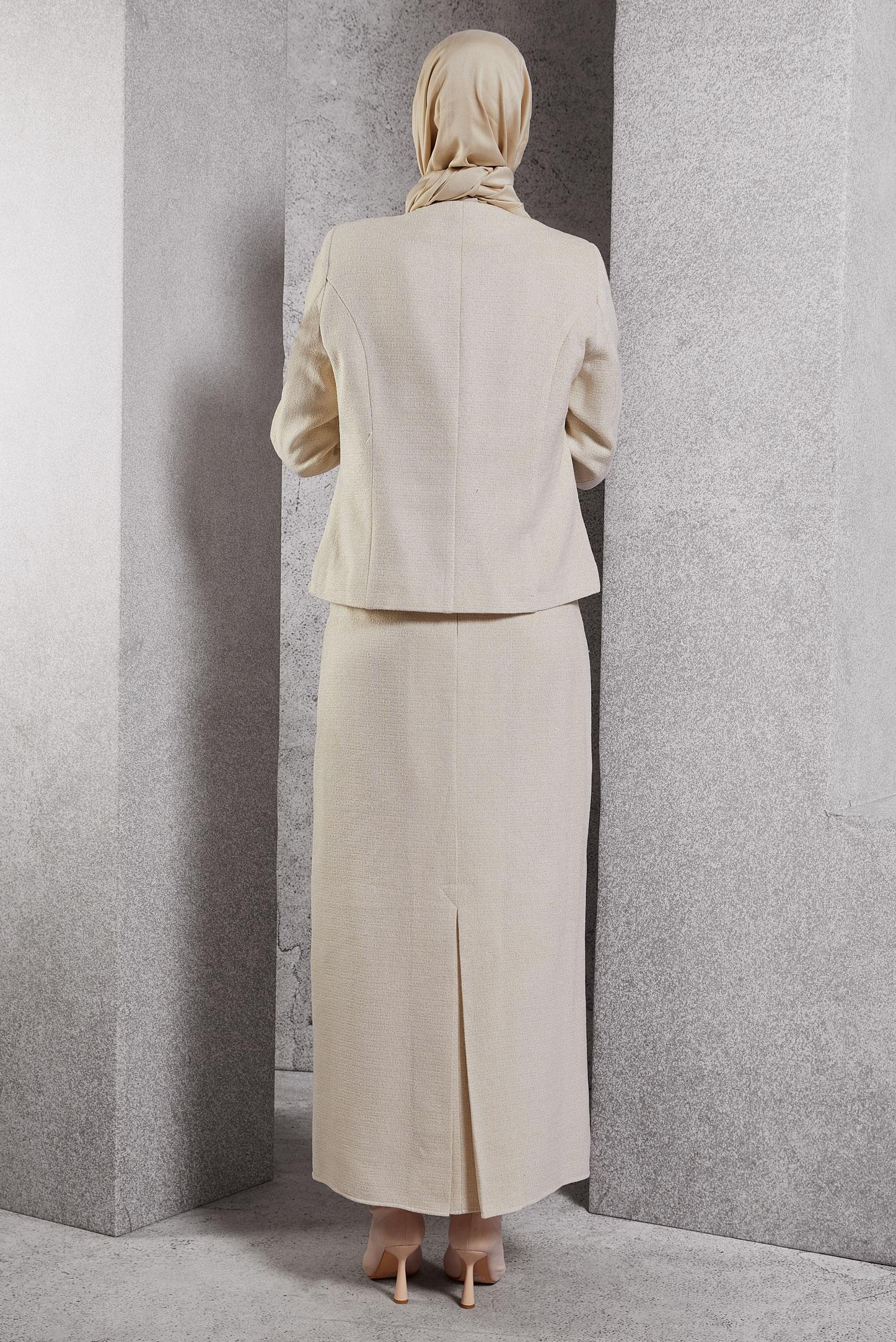 Vêtements hijab ÉCRUE COSTUME À JUPE EN TWEED 30503