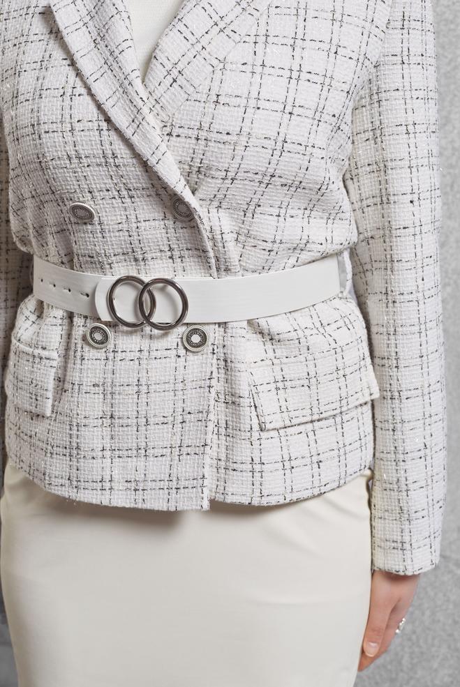 Hijab clothing WHITE BELTED SKIRTED SUIT 30505 - ALVİNA