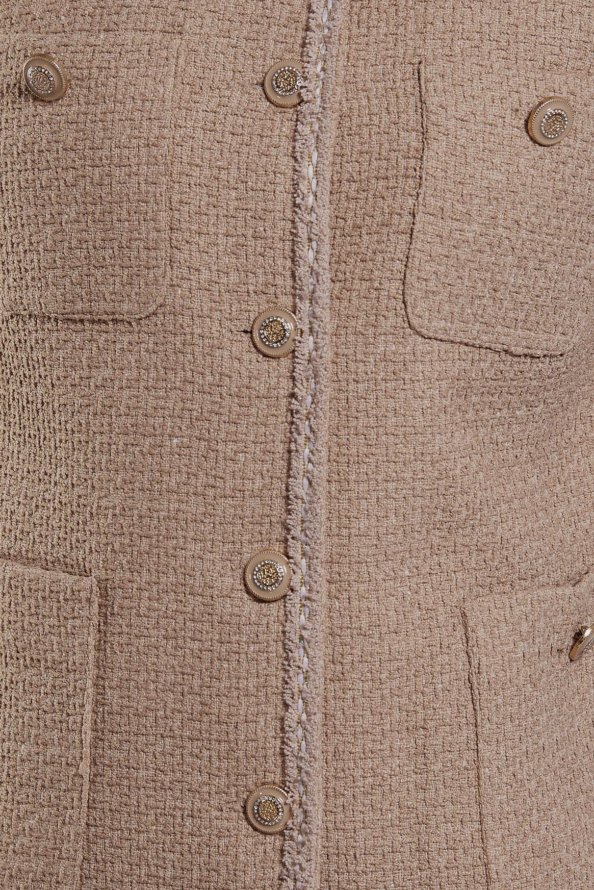 Tesettür giyim KAHVE DÜĞMELİ ETEKLİ TAKIM 30506