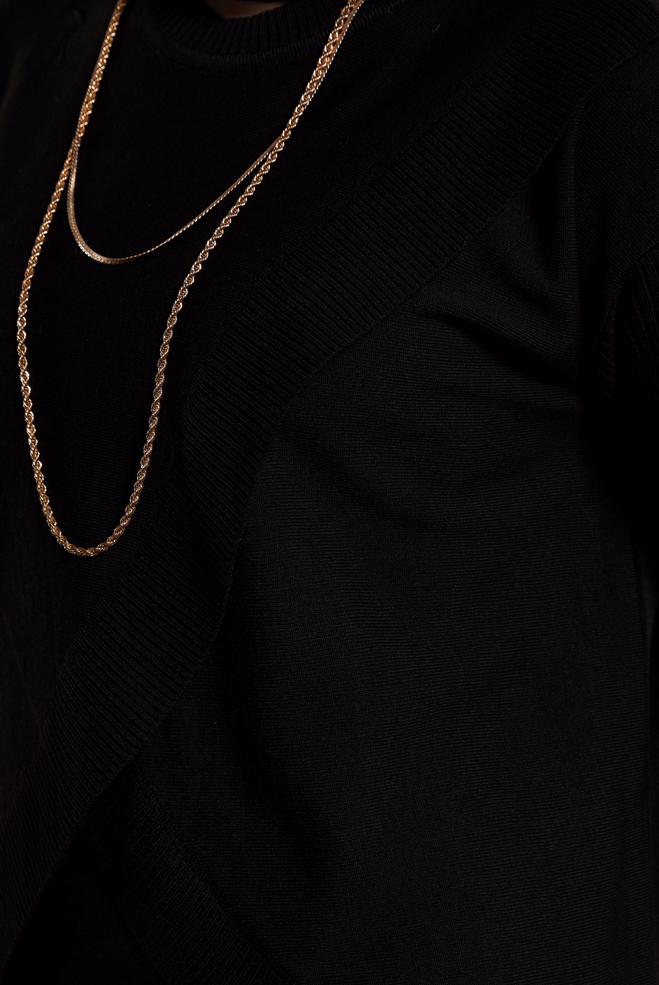 Vêtements hijab NOIR COSTUME À JUPE AVEC DÉTAILS DE BROCHE 44911 - ALVİNA