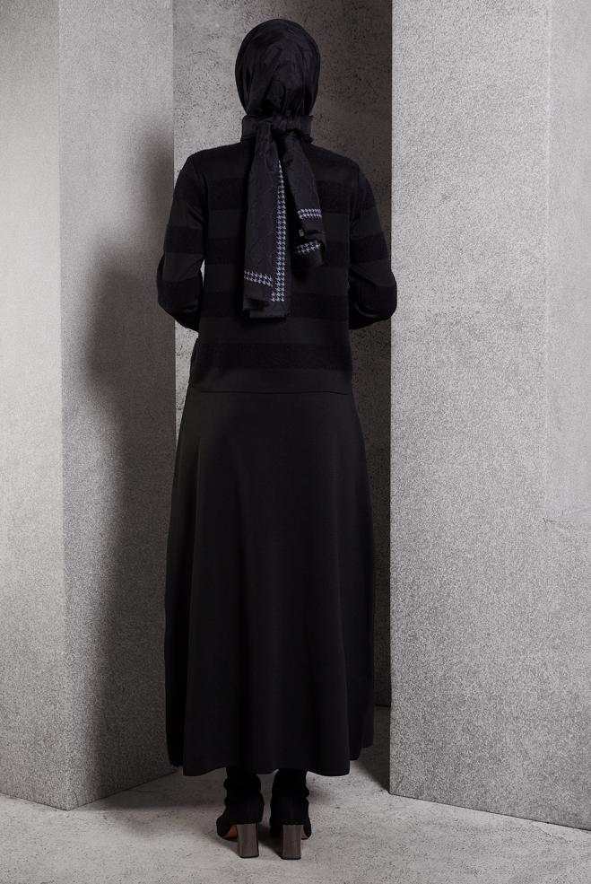 Vêtements hijab NOIR COSTUME JUPE AVEC BIJOU 44960 - ALVİNA