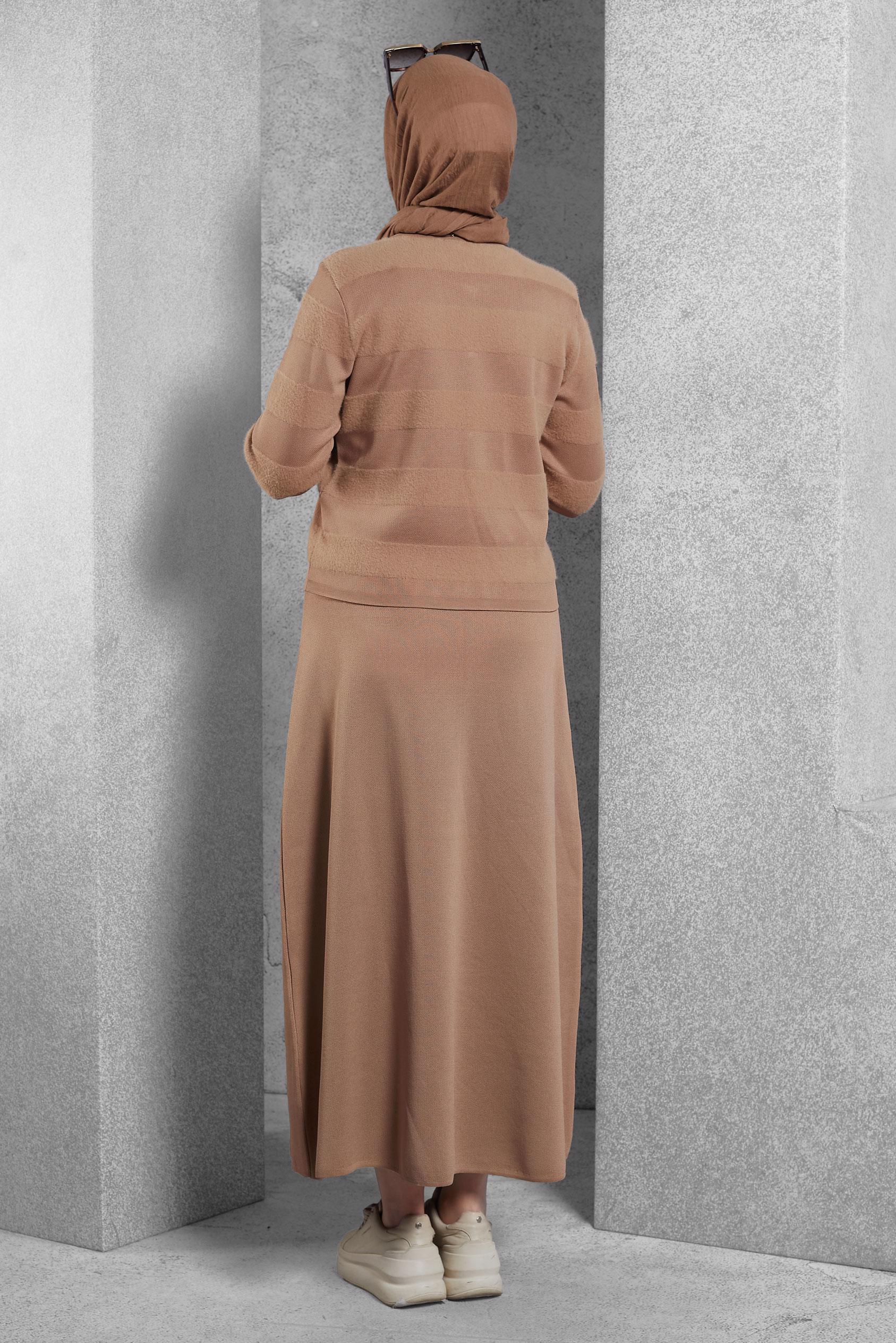 Vêtements hijab BRUN COSTUME JUPE AVEC BIJOU 44960