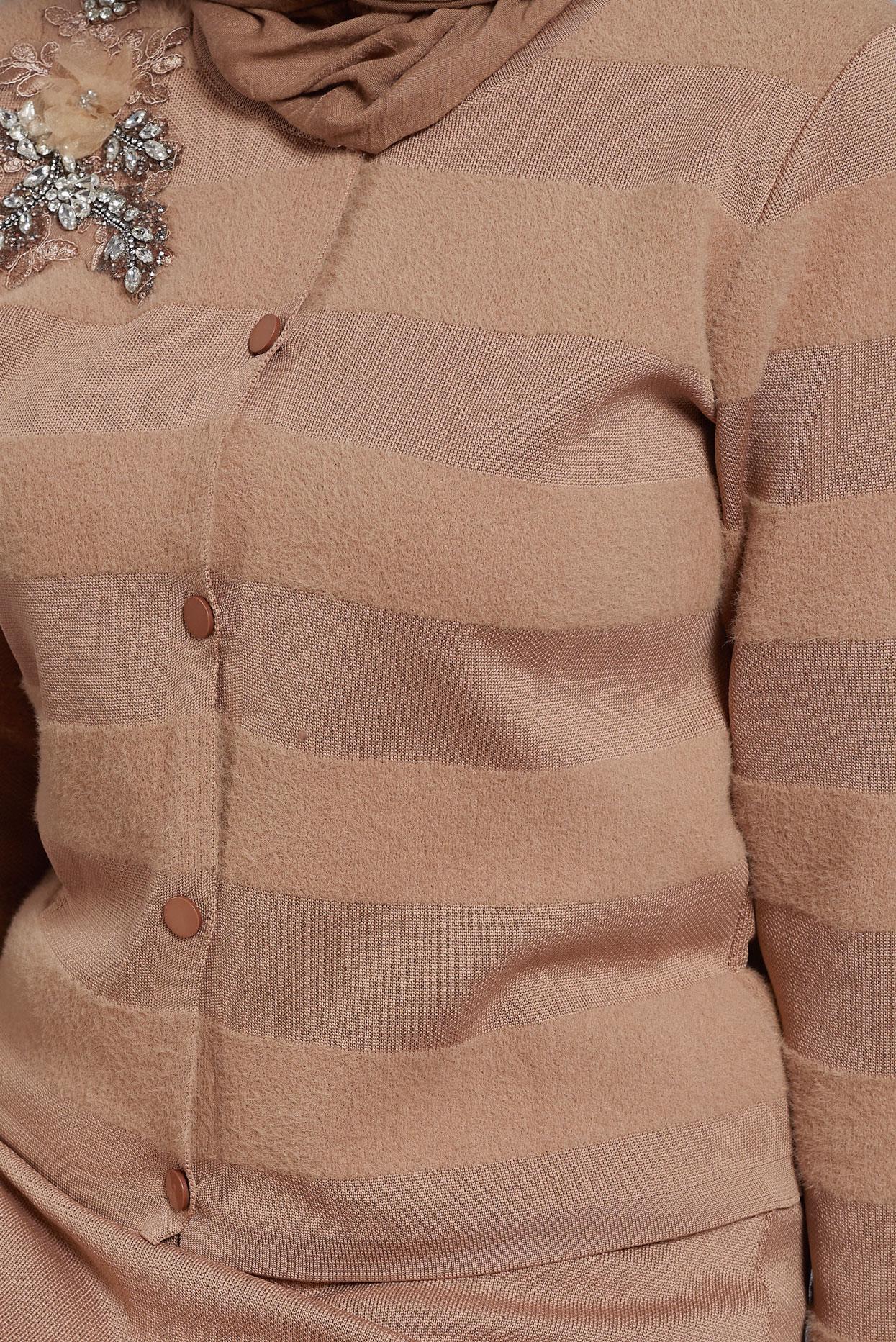 Vêtements hijab BRUN COSTUME JUPE AVEC BIJOU 44960