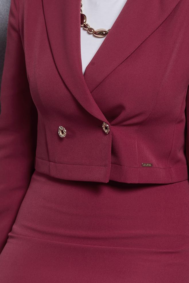 Vêtements hijab FUCHSIA COSTUME À JUPE CEINTURÉE 45070 - ALVİNA