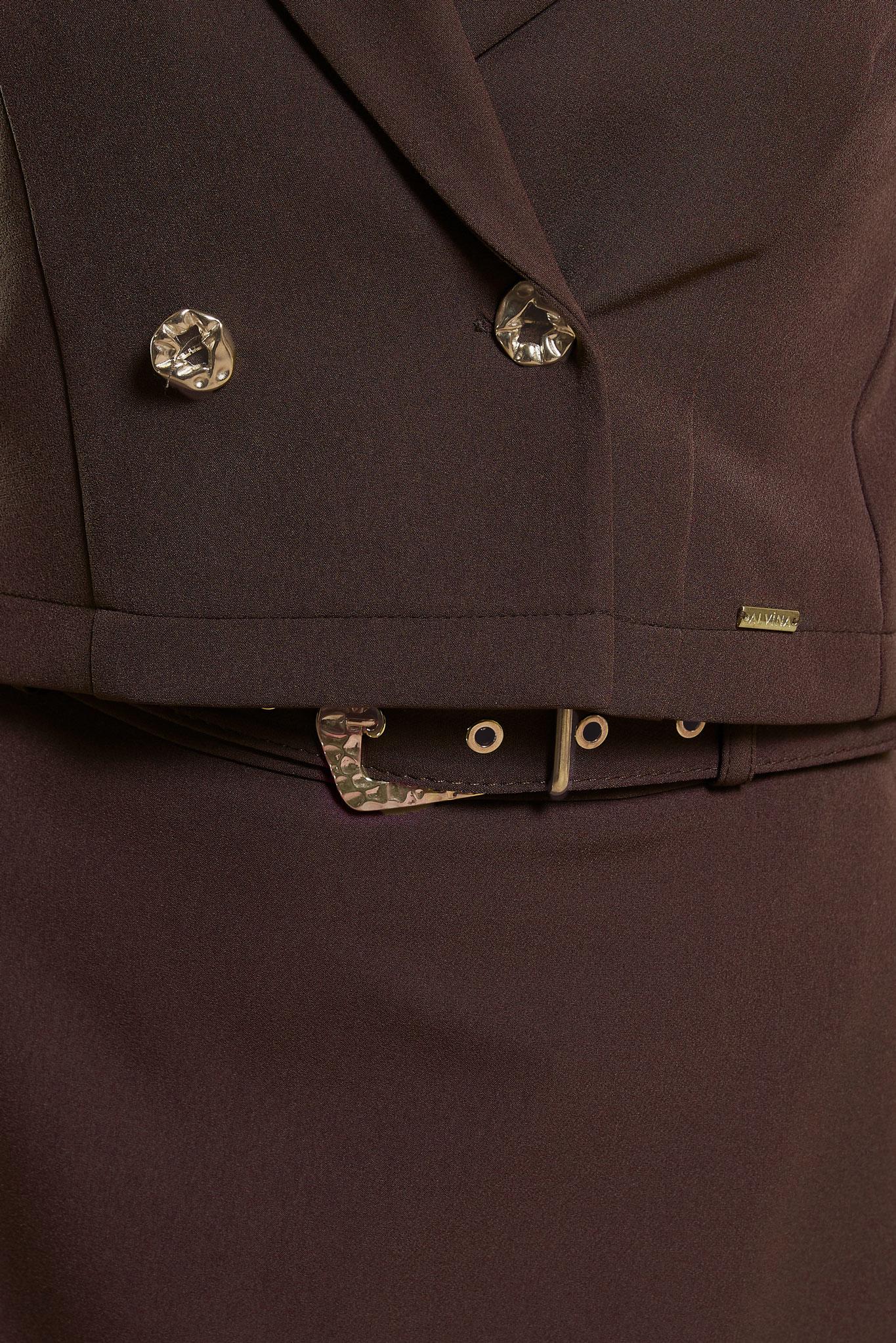 Vêtements hijab BRUN COSTUME À JUPE CEINTURÉE 45070