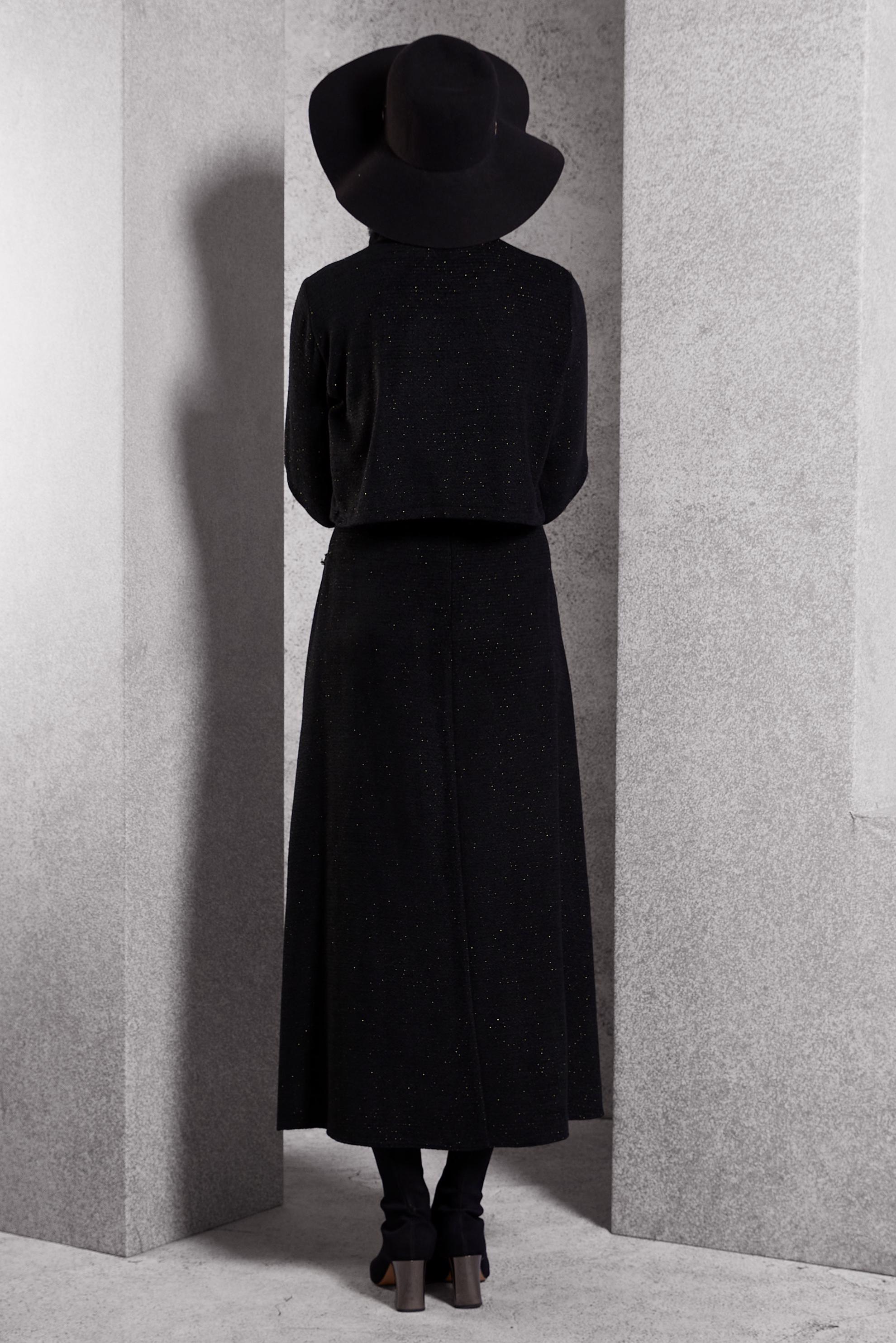 Tesettür giyim SİYAH DÜĞMELİ ETEKLİ TAKIM 45124