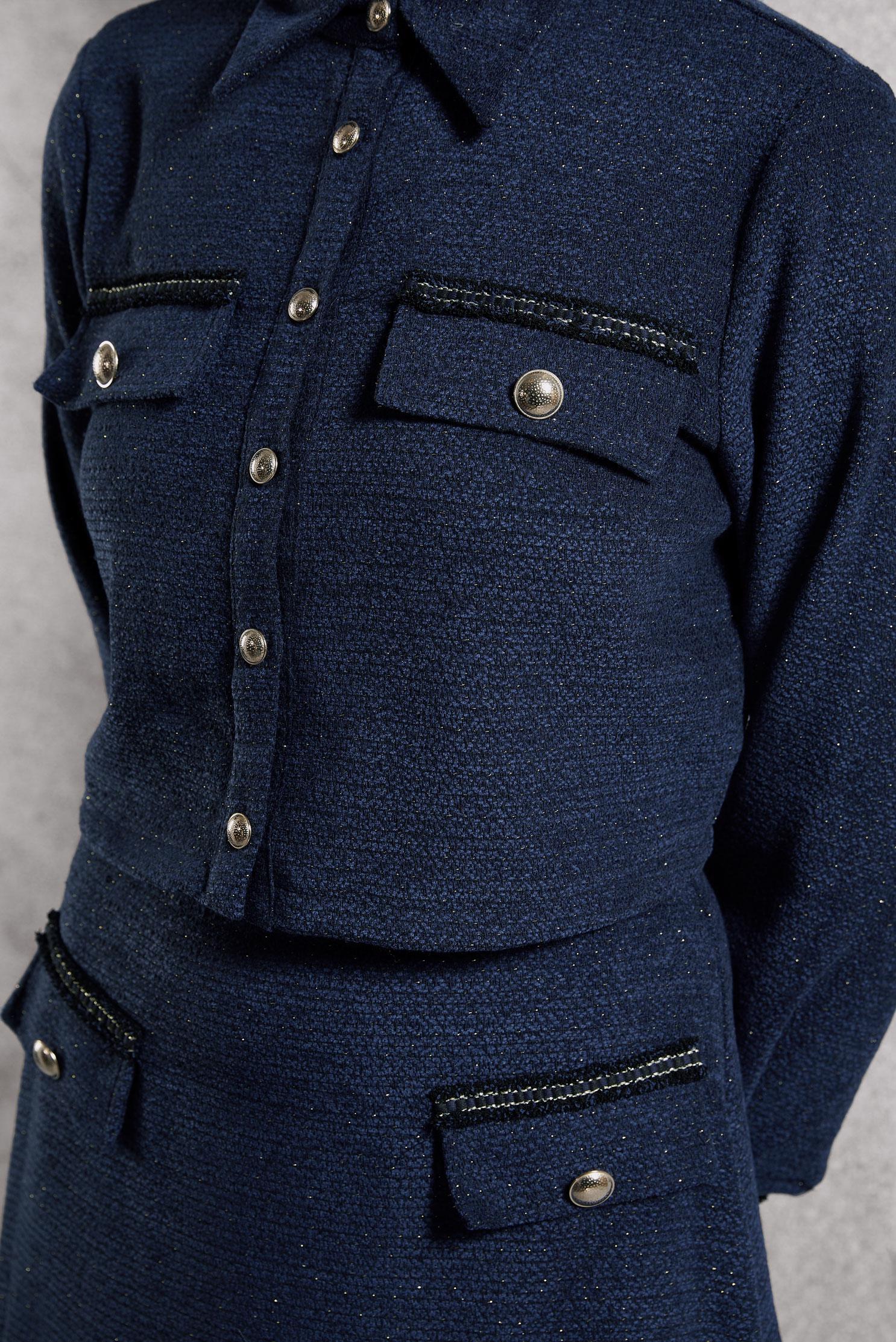 Tesettür giyim LACİVERT DÜĞMELİ ETEKLİ TAKIM 45124