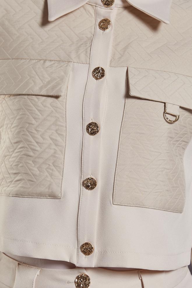 Vêtements hijab ÉCRUE COSTUME À JUPE COL CHEMISE 45141 - ALVİNA