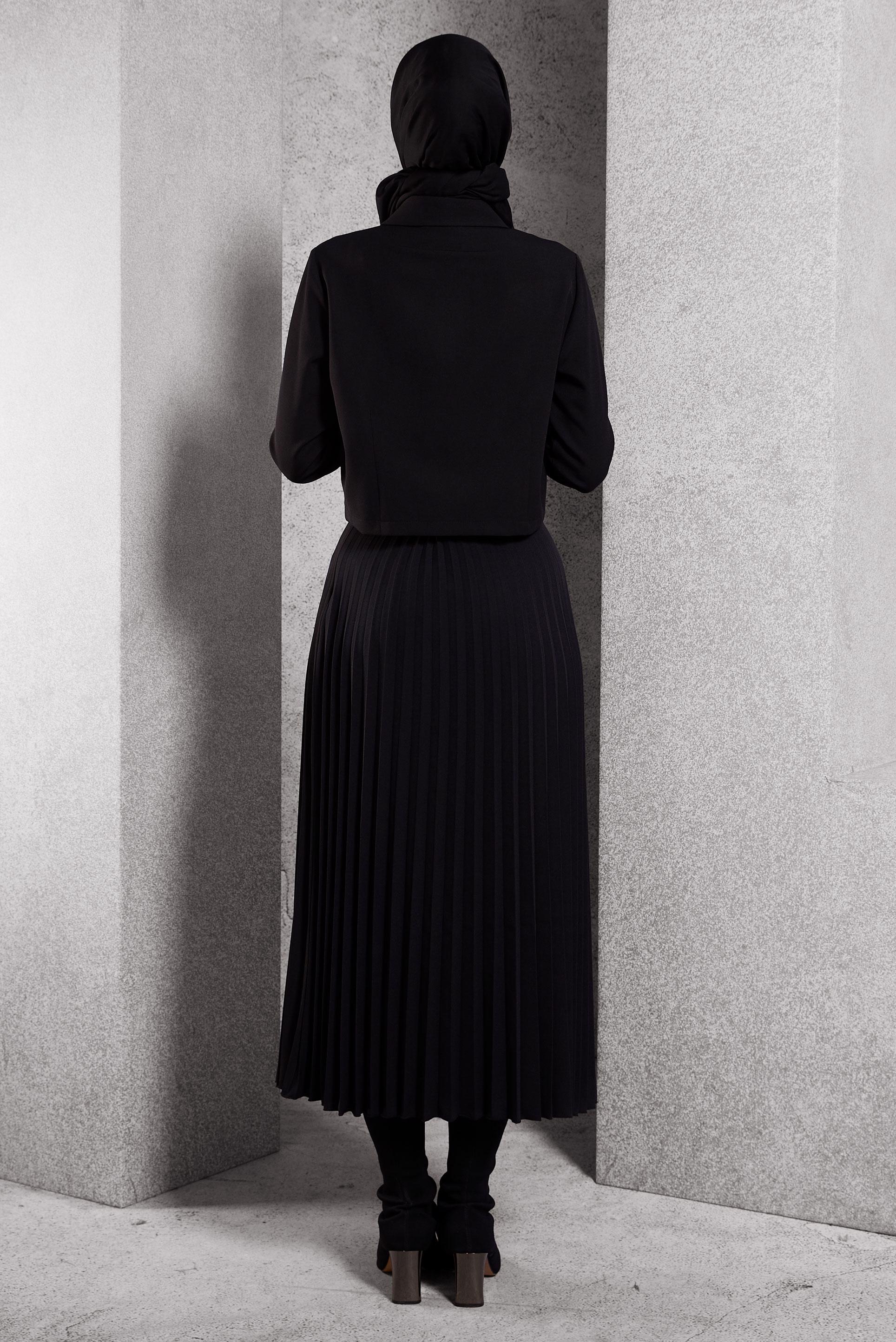 Vêtements hijab NOIR COSTUME À JUPE PLISSÉE 45170