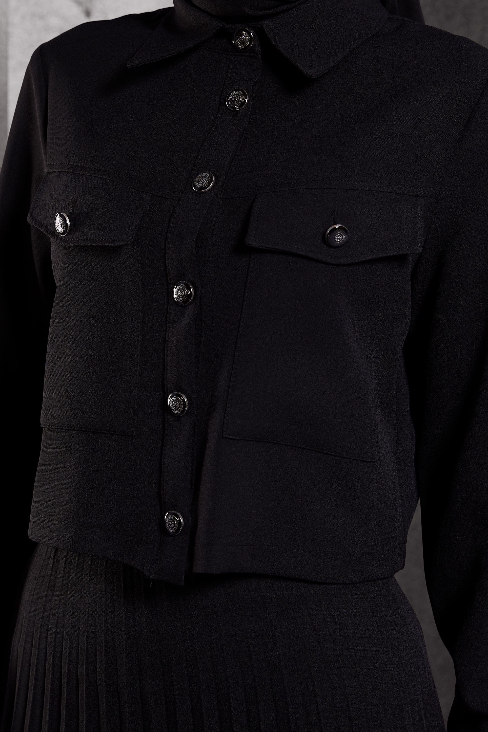 Vêtements hijab NOIR COSTUME À JUPE PLISSÉE 45170