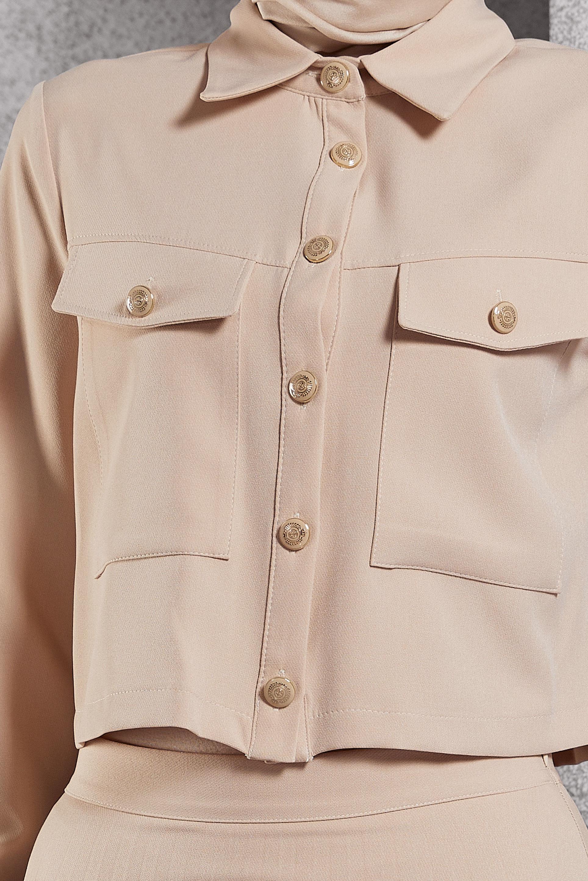 Vêtements hijab BEIGE COSTUME À JUPE PLISSÉE 45170