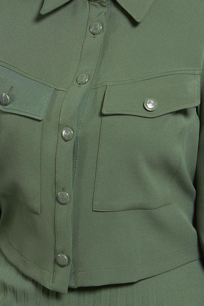 Vêtements hijab KAKI COSTUME À JUPE PLISSÉE 45170 - ALVİNA