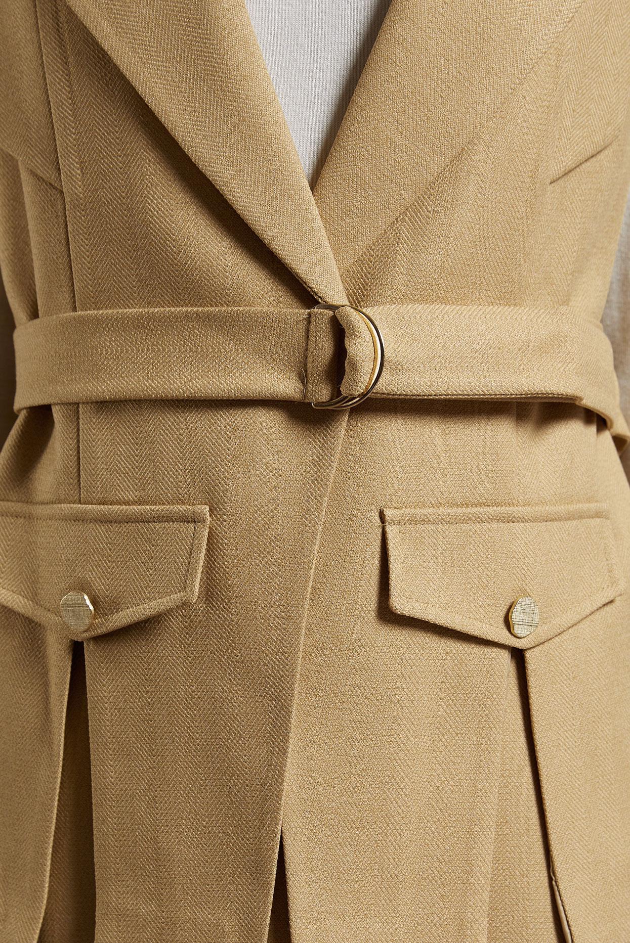 Vêtements hijab BRUN COSTUME À JUPE CEINTURÉE 45176