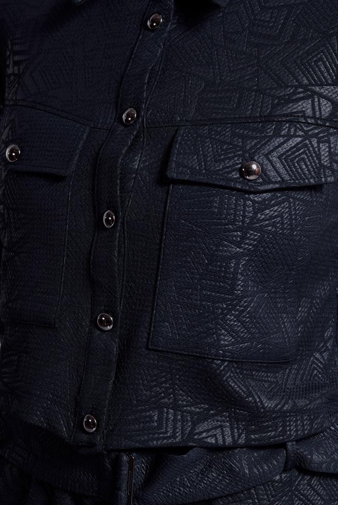 Vêtements hijab BLEU MARINE COSTUME À JUPE JACQUARD 45185 - ALVİNA