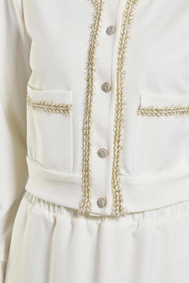 Vêtements hijab BLANC COSTUME À JUPE BOUTONNEE 45186 - ALVİNA