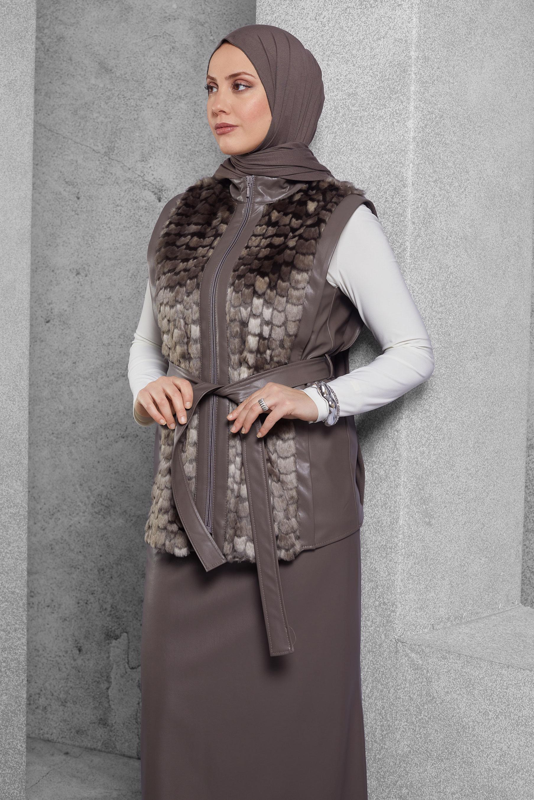 Vêtements hijab VISON COSTUME À JUPE CEINTURÉE 45192 