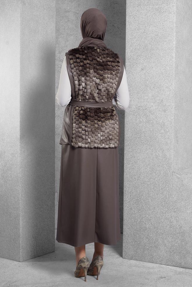 Vêtements hijab VISON COSTUME À JUPE CEINTURÉE 45192  - ALVİNA