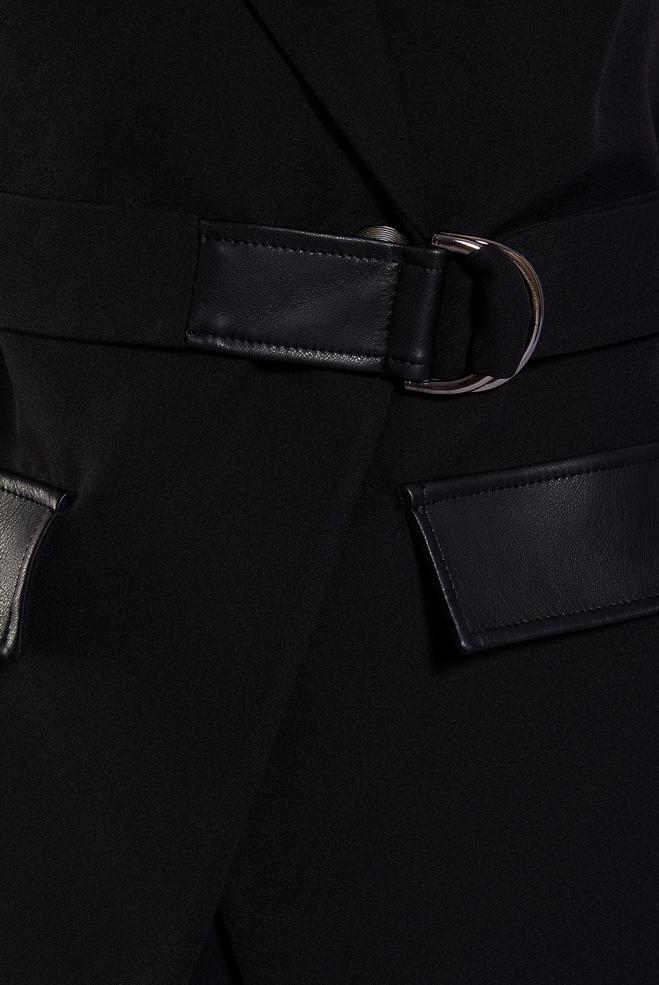 Vêtements hijab NOIR COSTUME À JUPE CEINTURÉE 45195 - ALVİNA