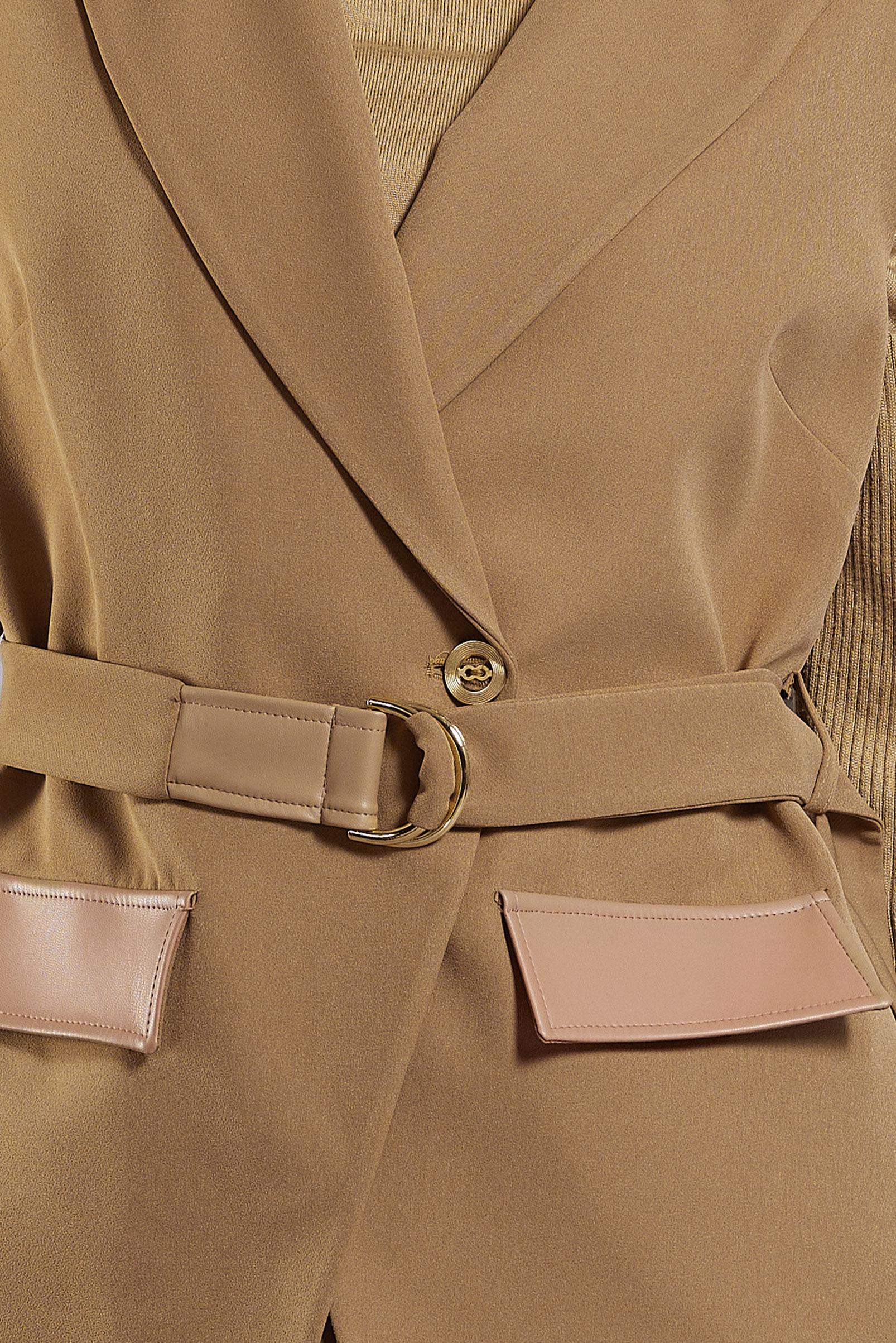 Vêtements hijab BEIGE COSTUME À JUPE CEINTURÉE 45195