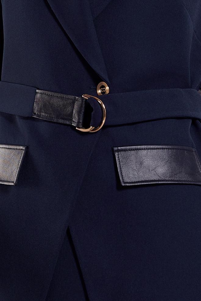 Vêtements hijab BLEU MARINE COSTUME À JUPE CEINTURÉE 45195 - ALVİNA