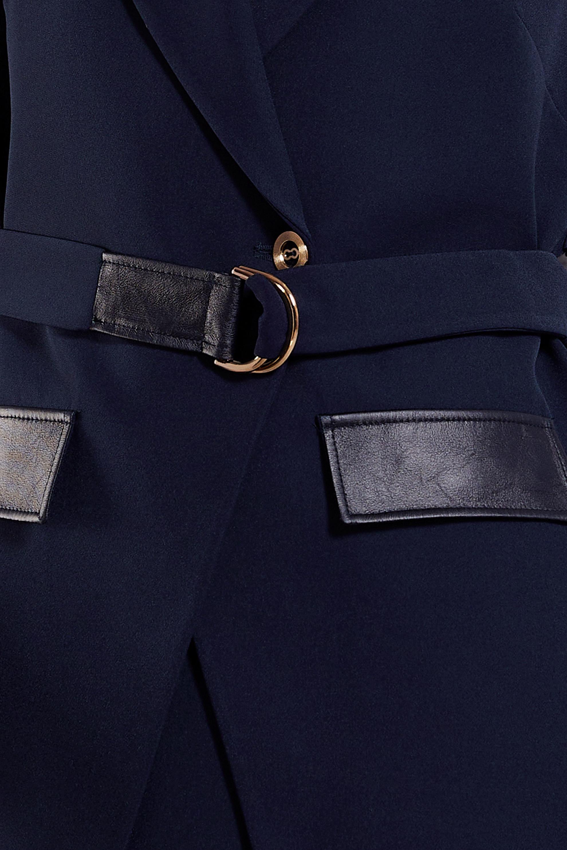 Tesettür giyim LACİVERT KEMERLİ ETEKLİ TAKIM 45195