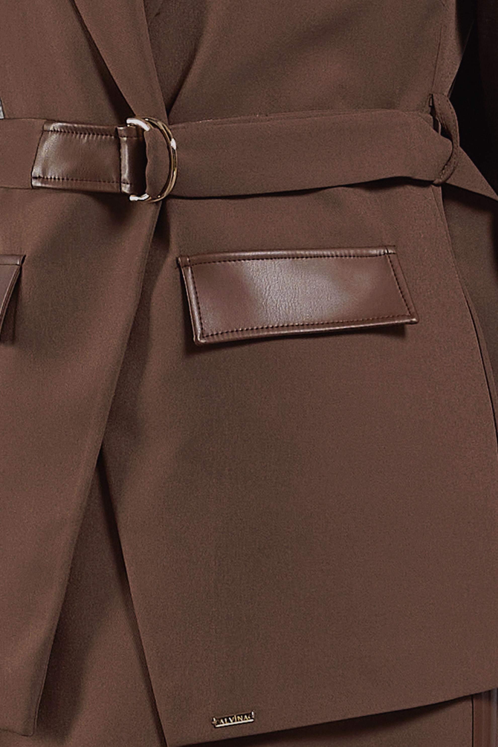 Tesettür giyim VİZON KEMERLİ ETEKLİ TAKIM 45195