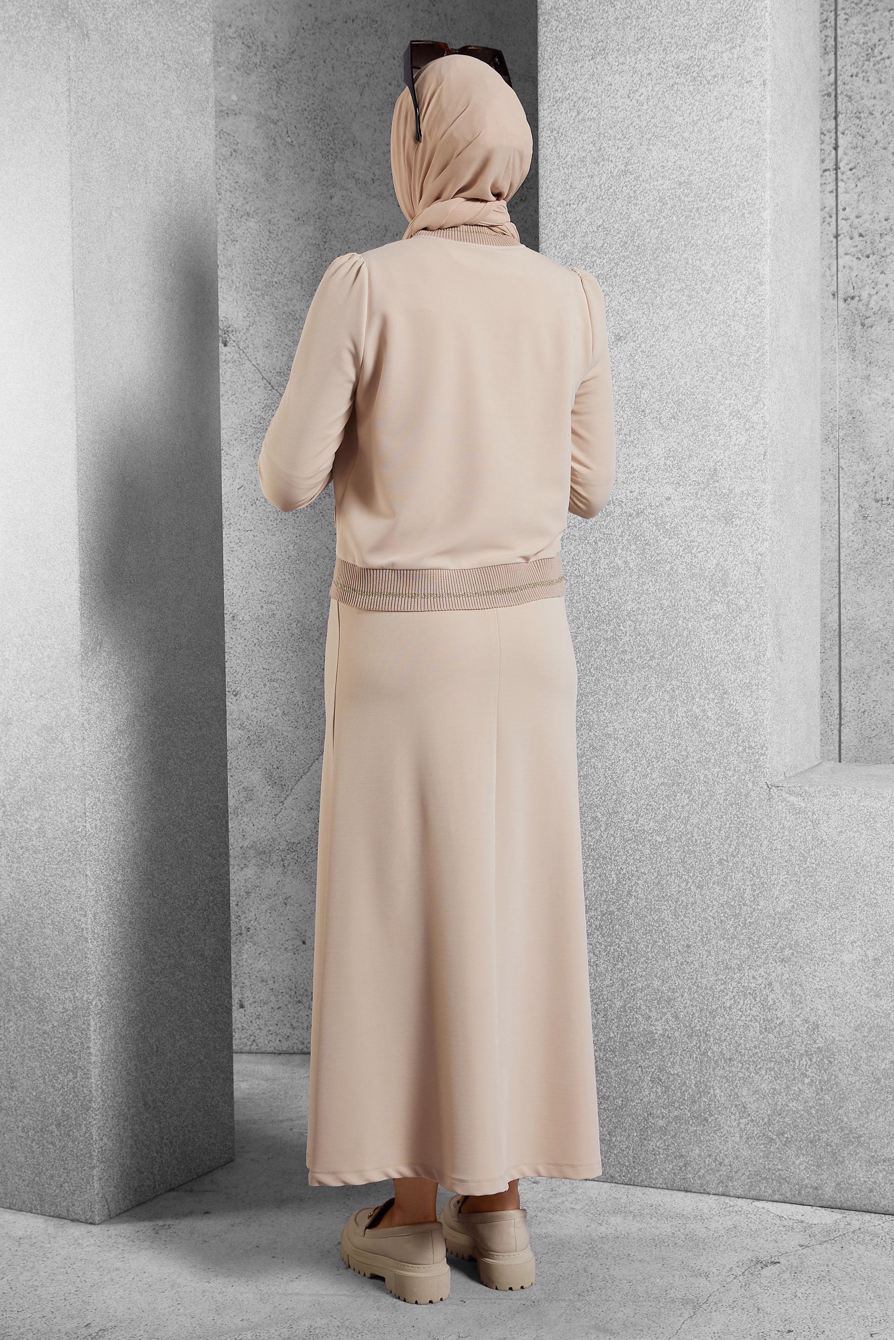Hijab clothing BEIGE SKIRTED SUIT WITH JACKET 45215