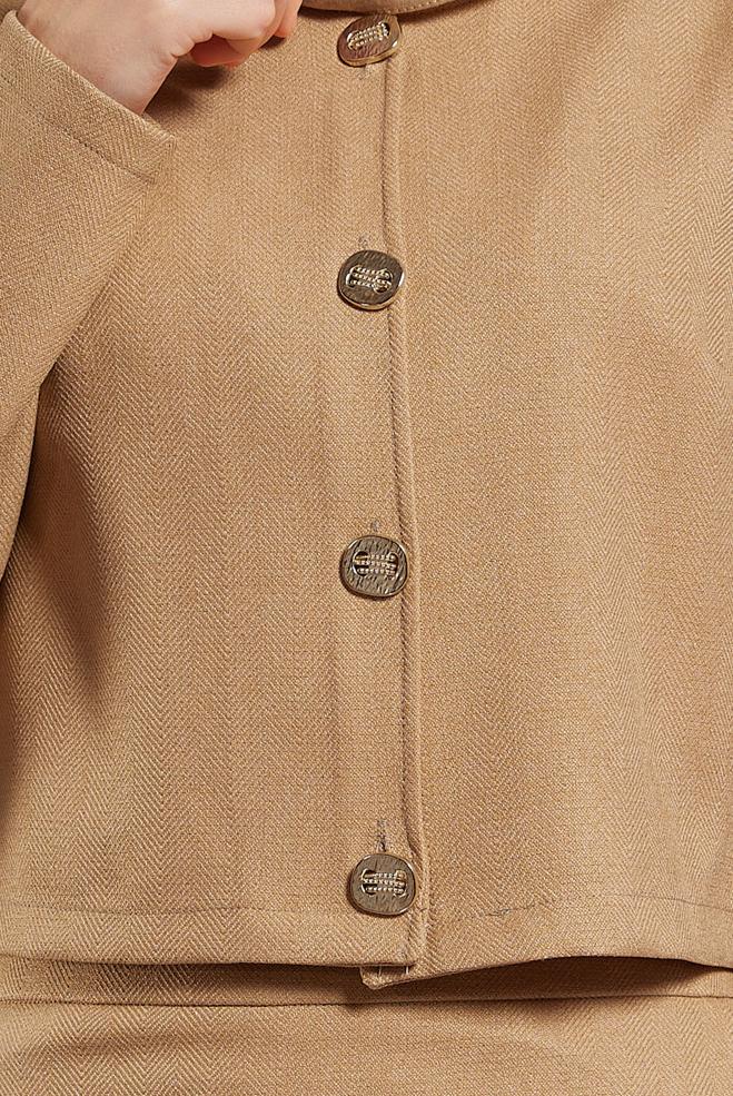 Vêtements hijab BRUN COSTUME À JUPE BOUTONNEE 45278 - ALVİNA